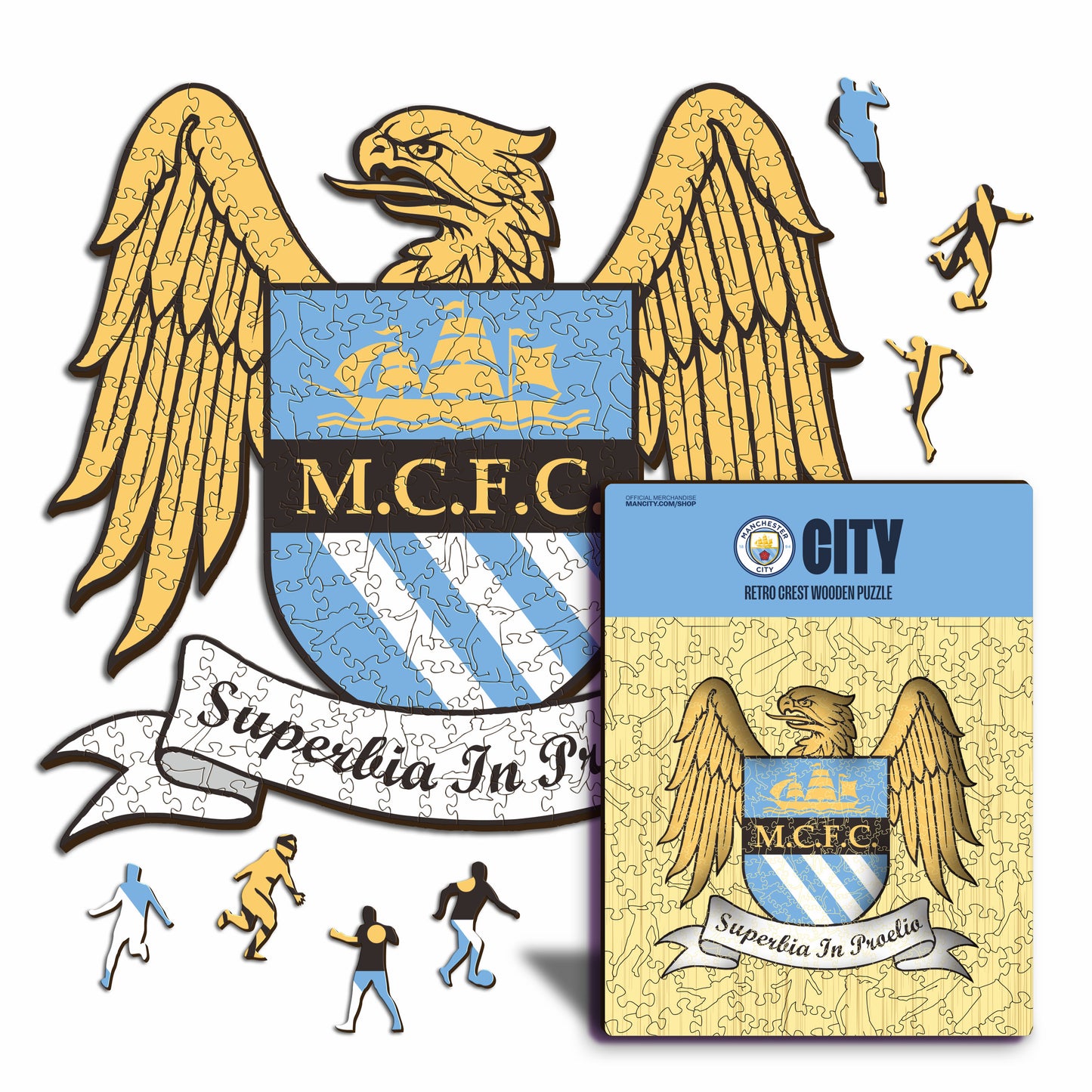 Manchester City FC® Retro Logo - Rompecabezas de Madera