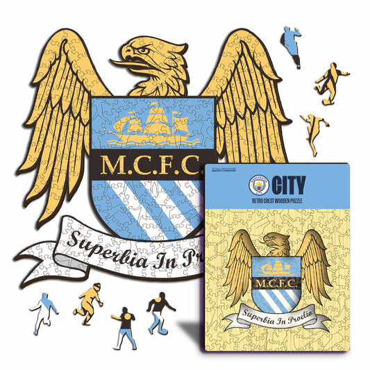 Manchester City FC® Retro Logo - Rompecabezas de Madera