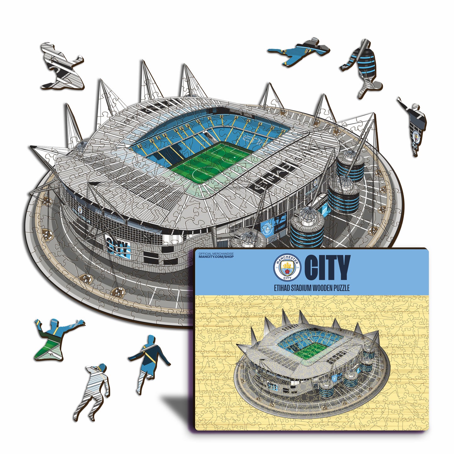 Man City FC® Etihad Stadium - Rompecabezas de Madera