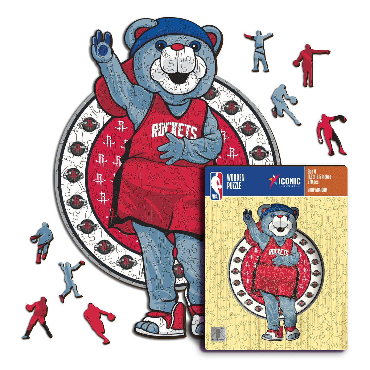 Houston Rockets™ Mascota Puzle de Madera
