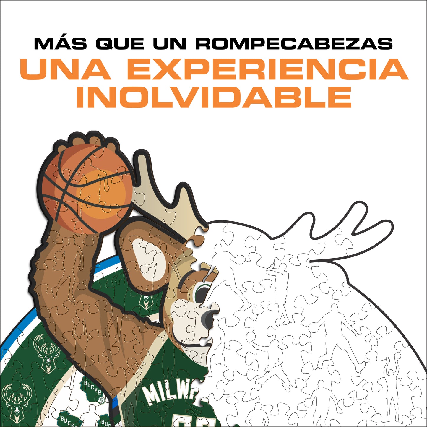 Milwaukee Bucks™ Mascota - Puzzle de Madera