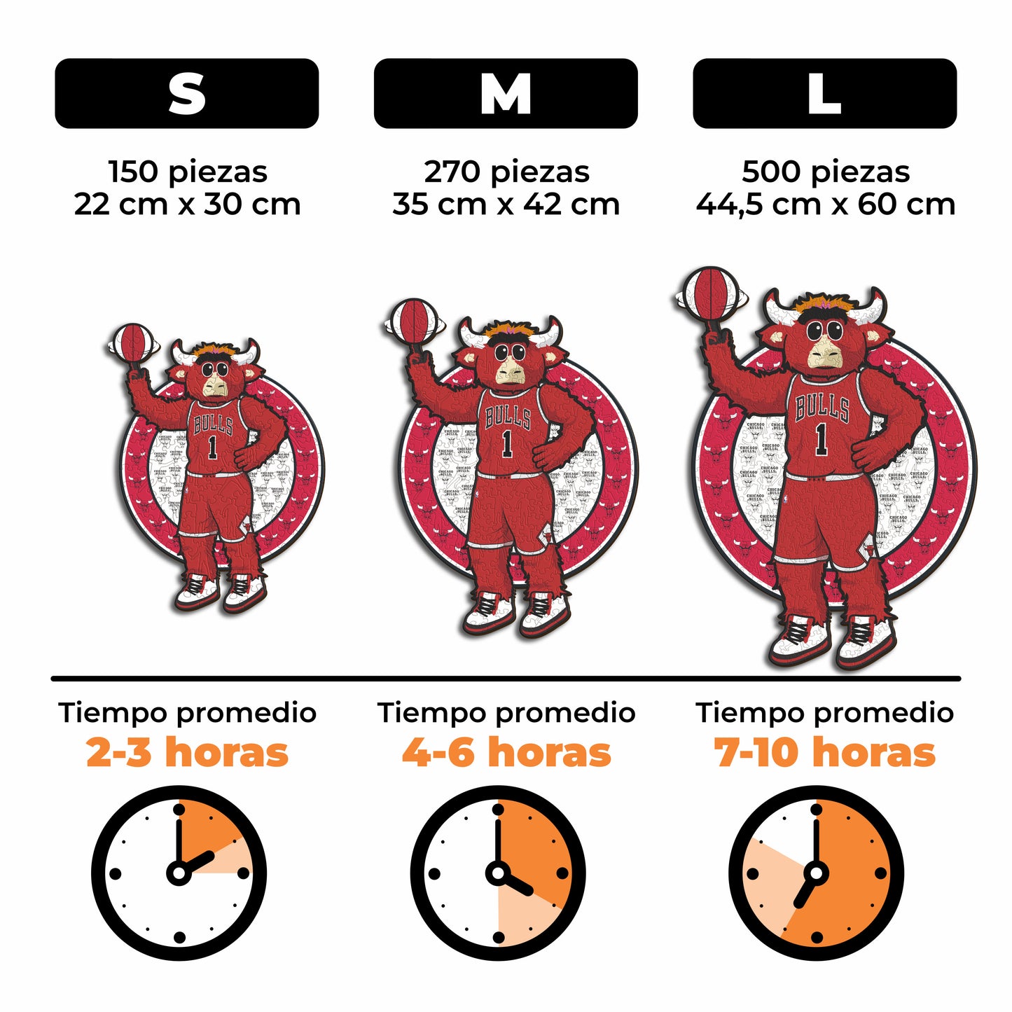 Chicago Bulls™ Mascota - Puzzle de Madera