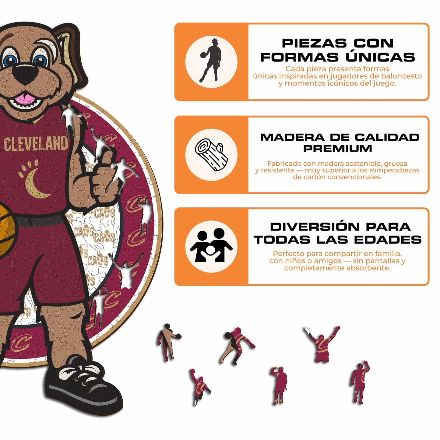 Cleveland Cavaliers™ Mascota Puzle de Madera