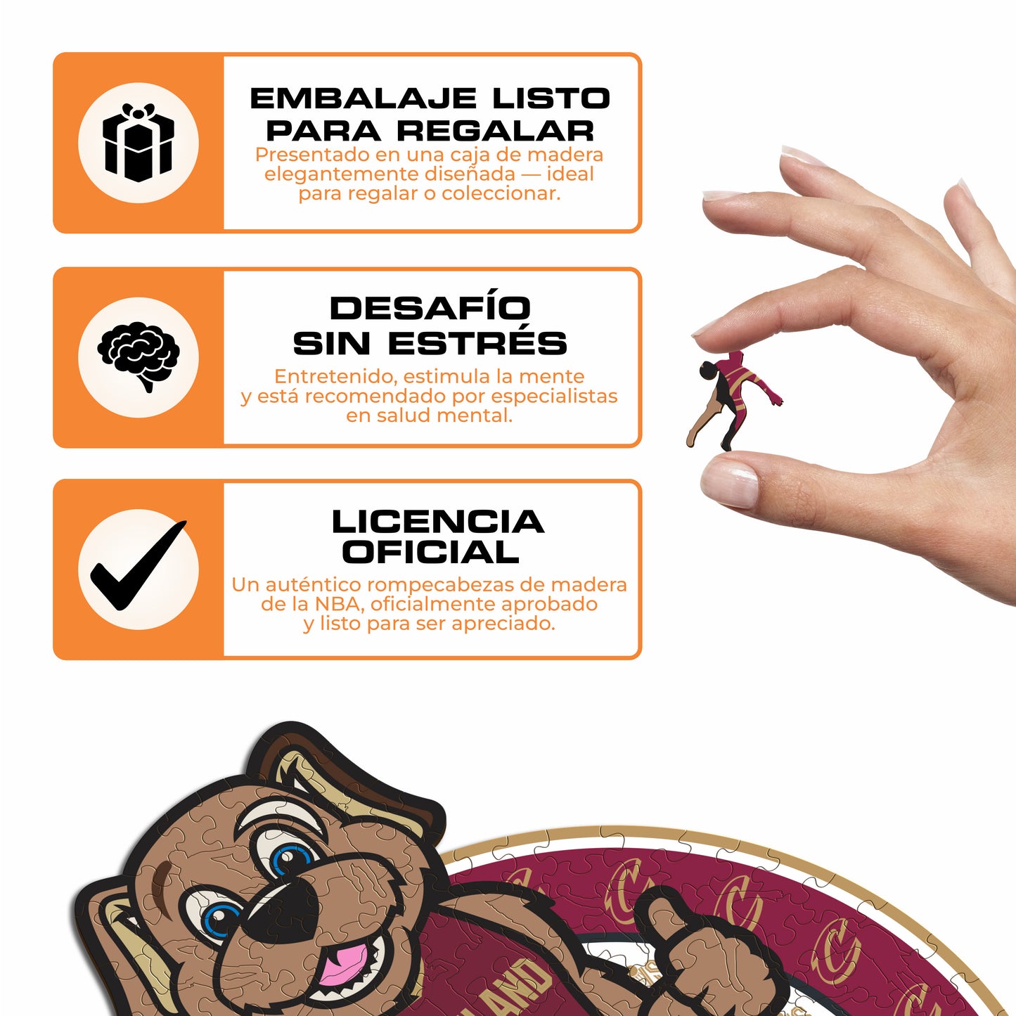 Cleveland Cavaliers™ Mascota Puzle de Madera