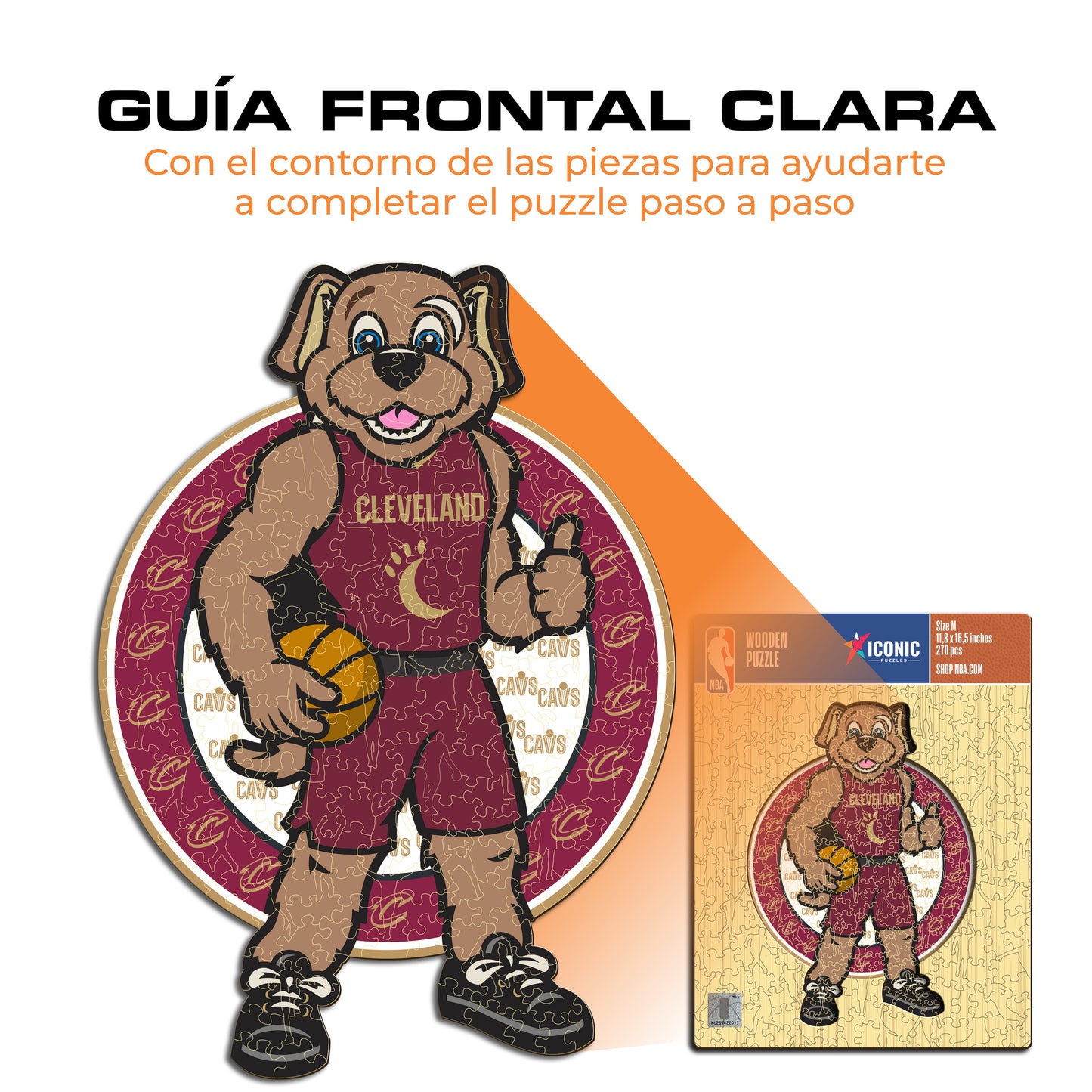 Cleveland Cavaliers™ Mascota Puzle de Madera