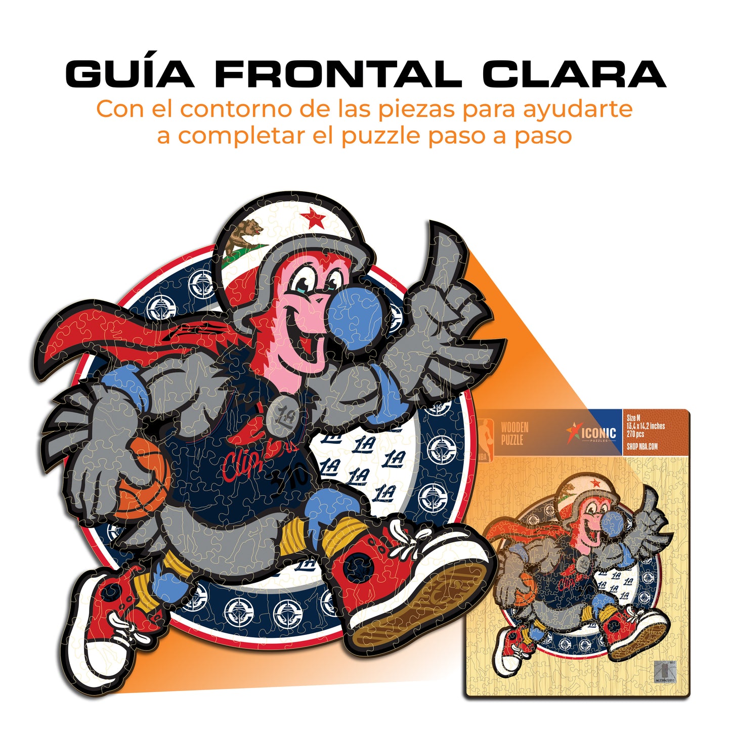 Los Angeles Clippers™ Mascota Puzle de Madera