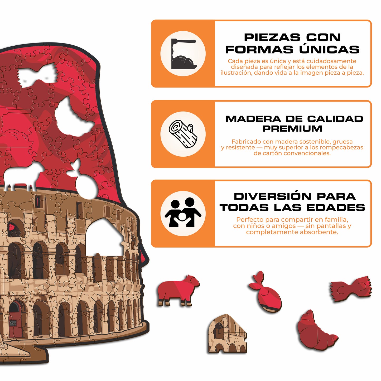 Coliseo - Rompecabezas de Madera