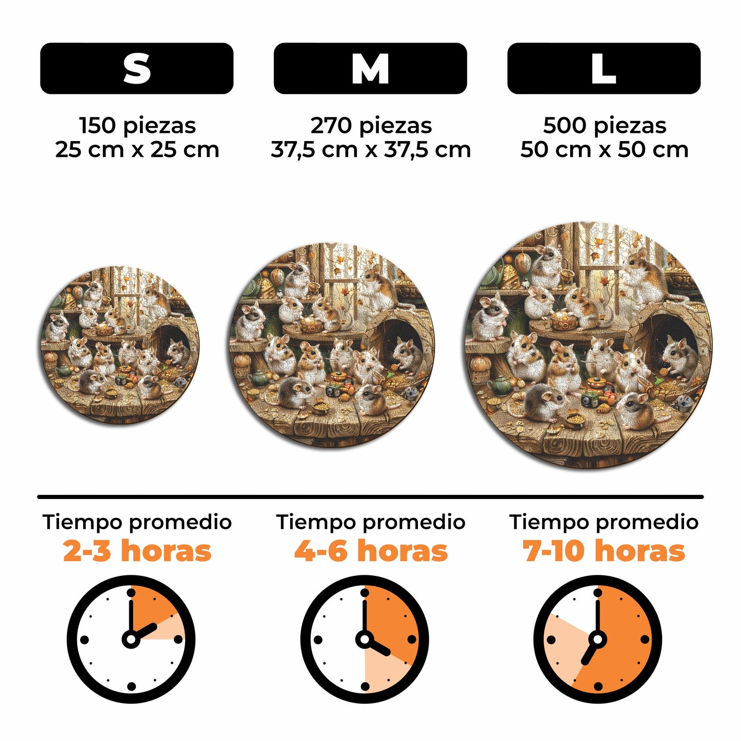 Hámsteres Curiosos - Rompecabezas de Madera