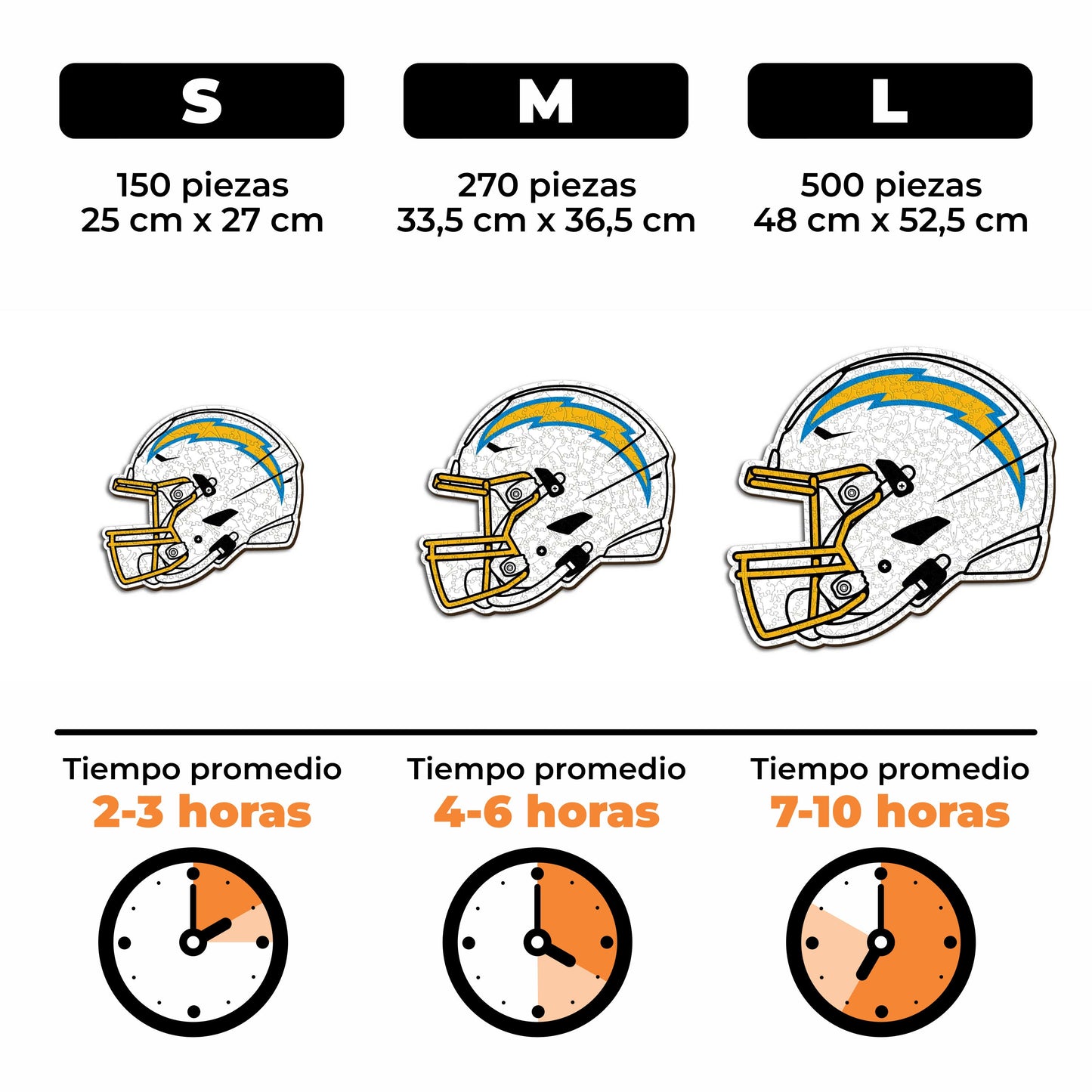Los Angeles Chargers™ Casco - Rompecabezas de Madera