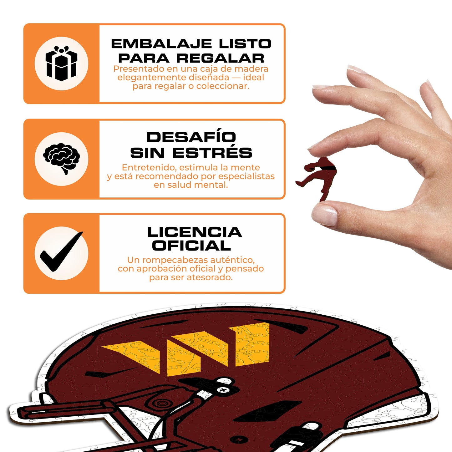 Washington Commanders™ Casco - Rompecabezas de Madera