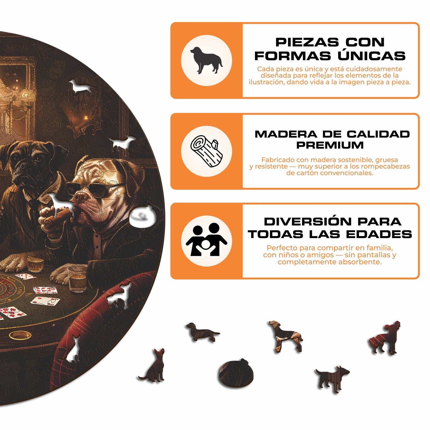 Perros Jugando Póker - Rompecabezas de Madera