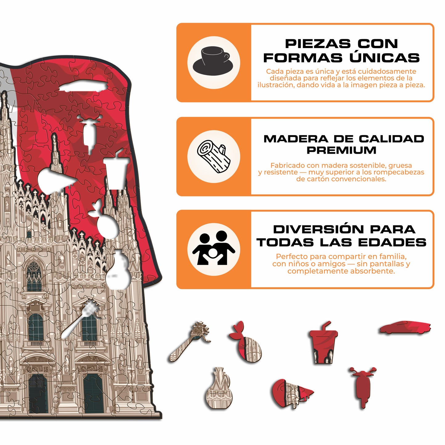 Catedral de Milán - Rompecabezas de Madera