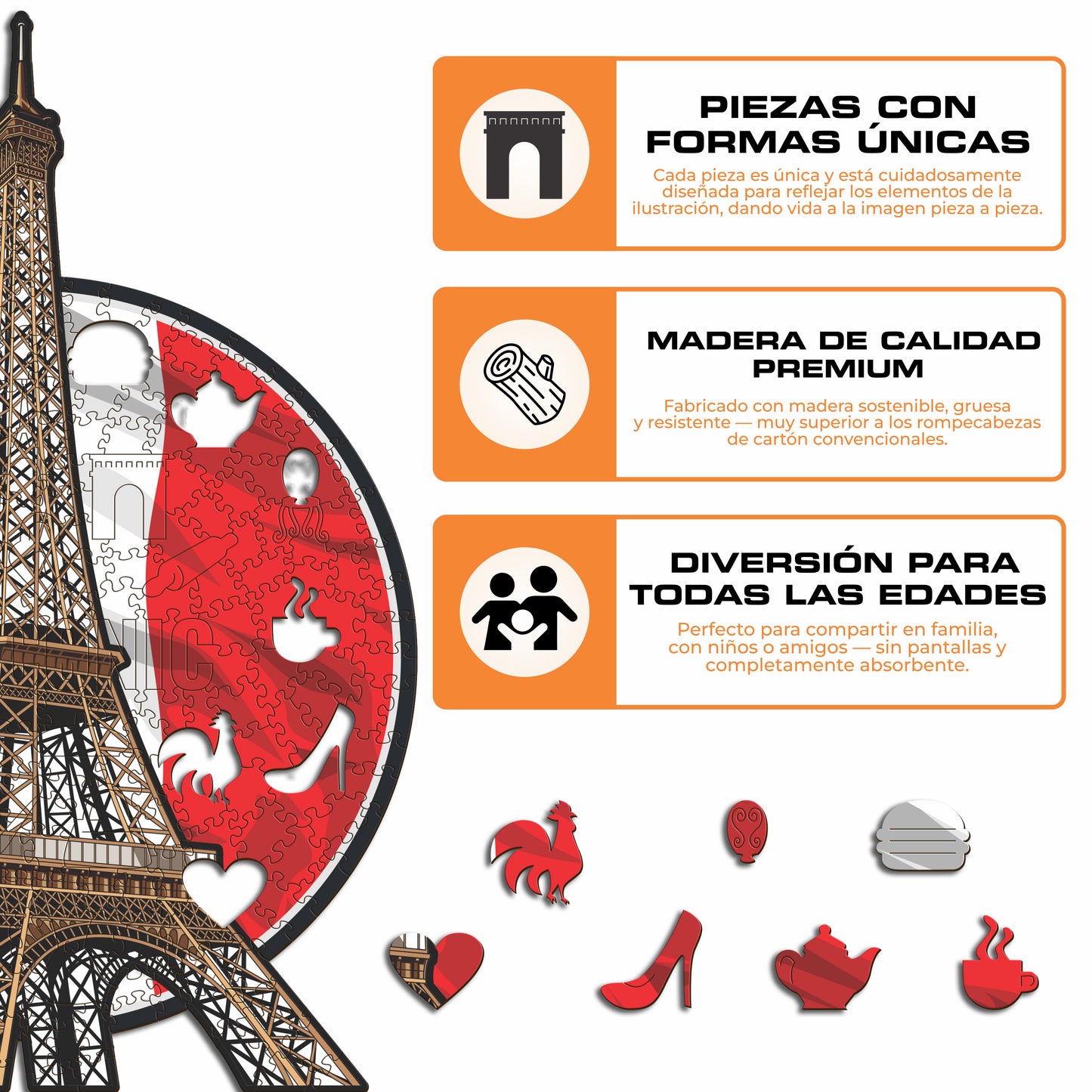 Tour Eiffel - Rompecabezas de Madera