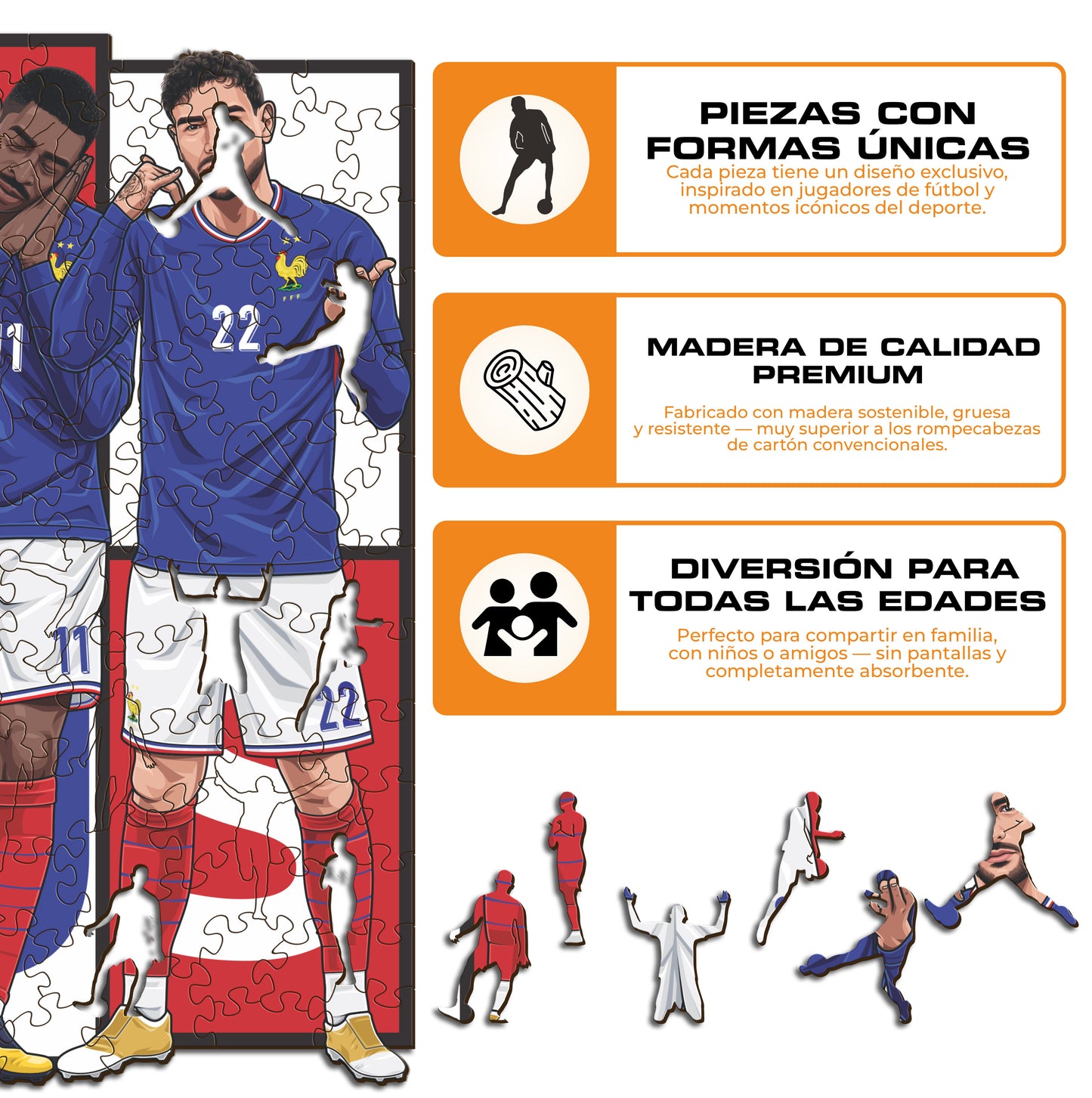 Équipe de France® 6 Jugadores - Rompecabezas de Madera