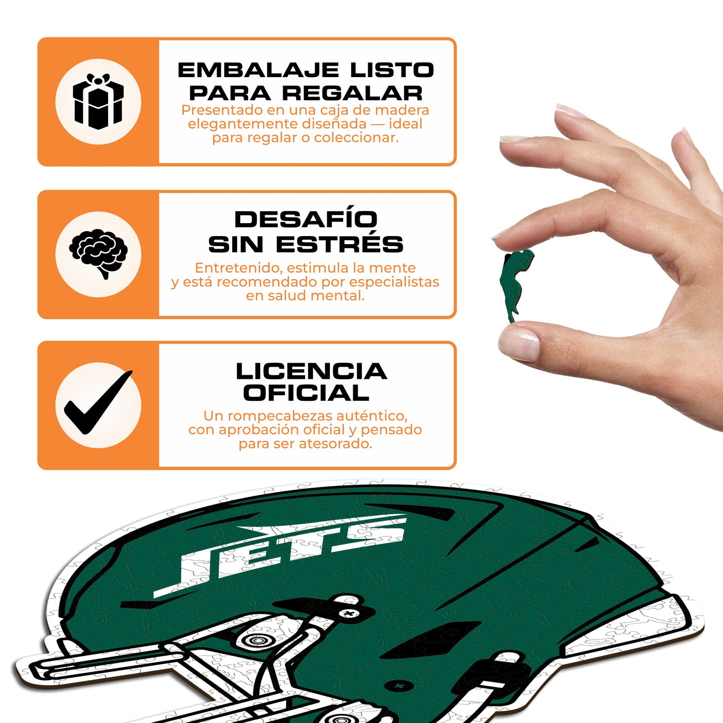 New York Jets™ Casco - Rompecabezas de Madera