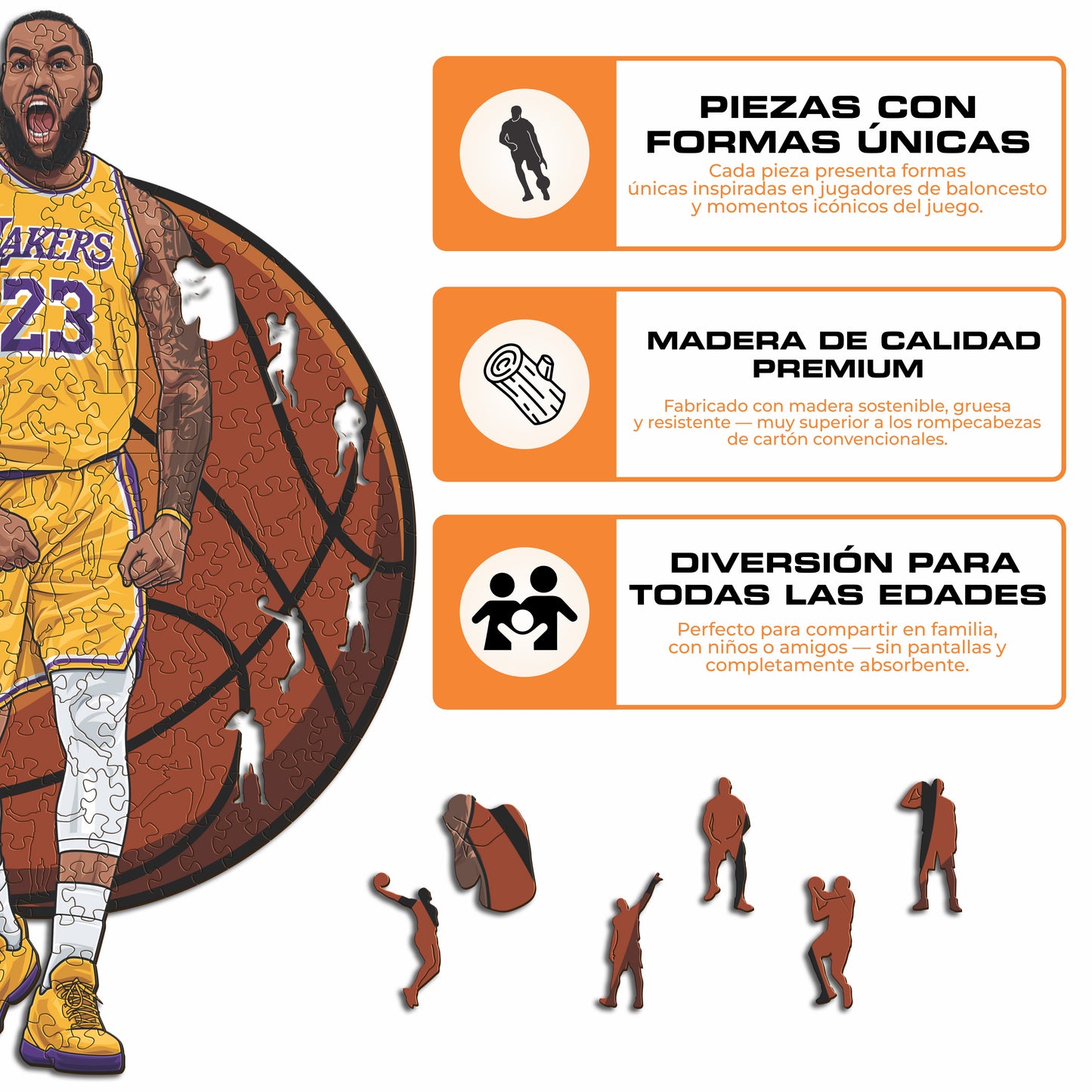 LeBron James - Rompecabezas de Madera