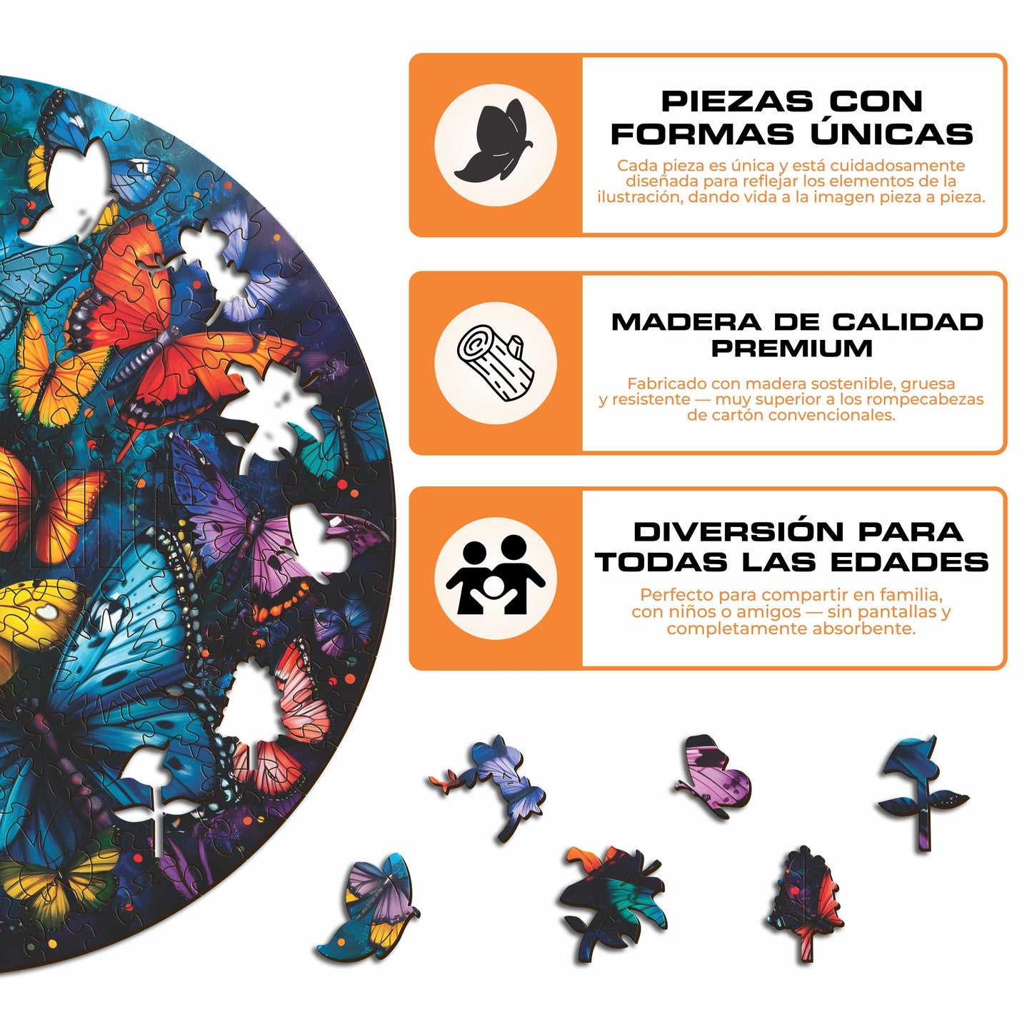 Mariposas Mágicas - Rompecabezas de Madera