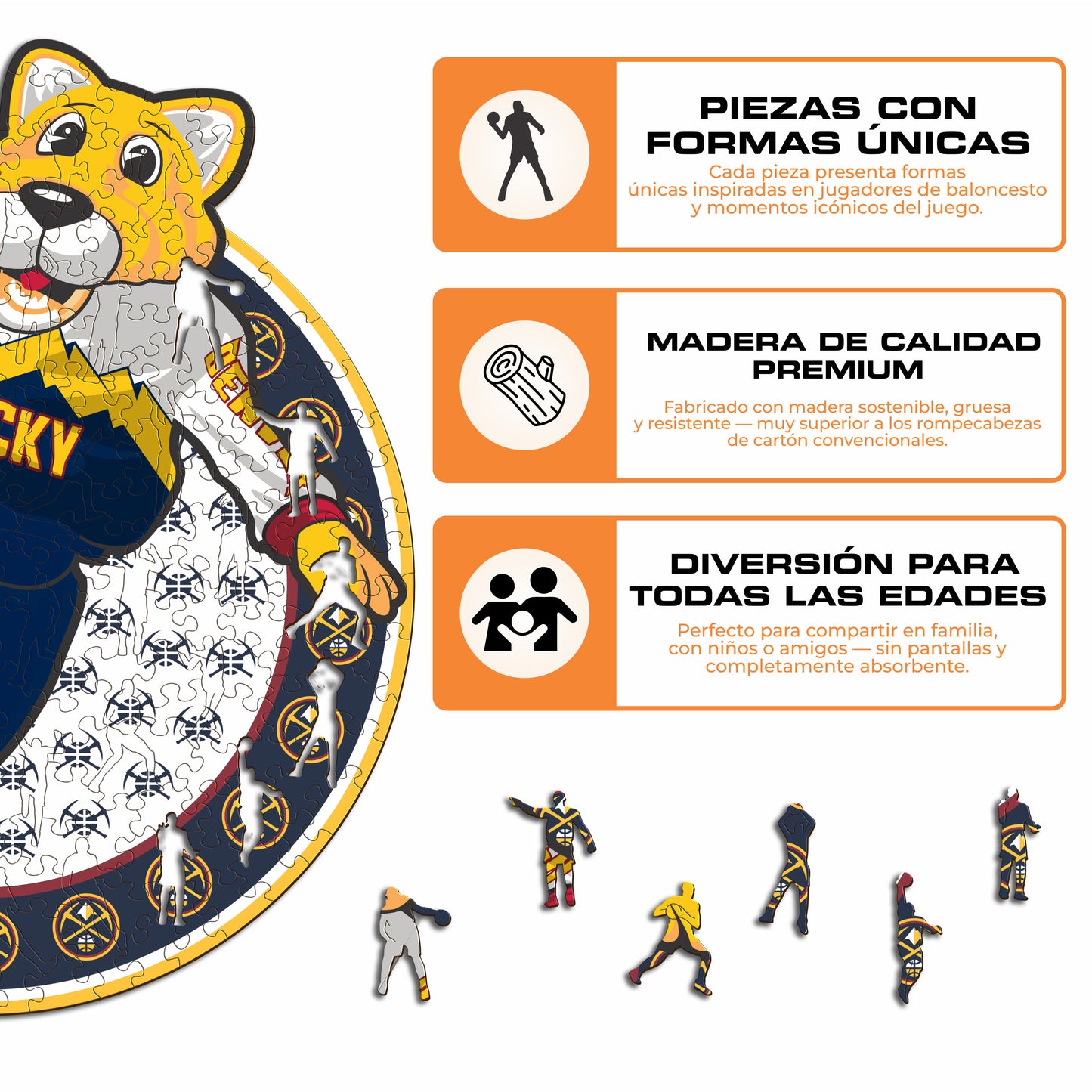 Denver Nuggets™ Mascota - Puzzle de Madera