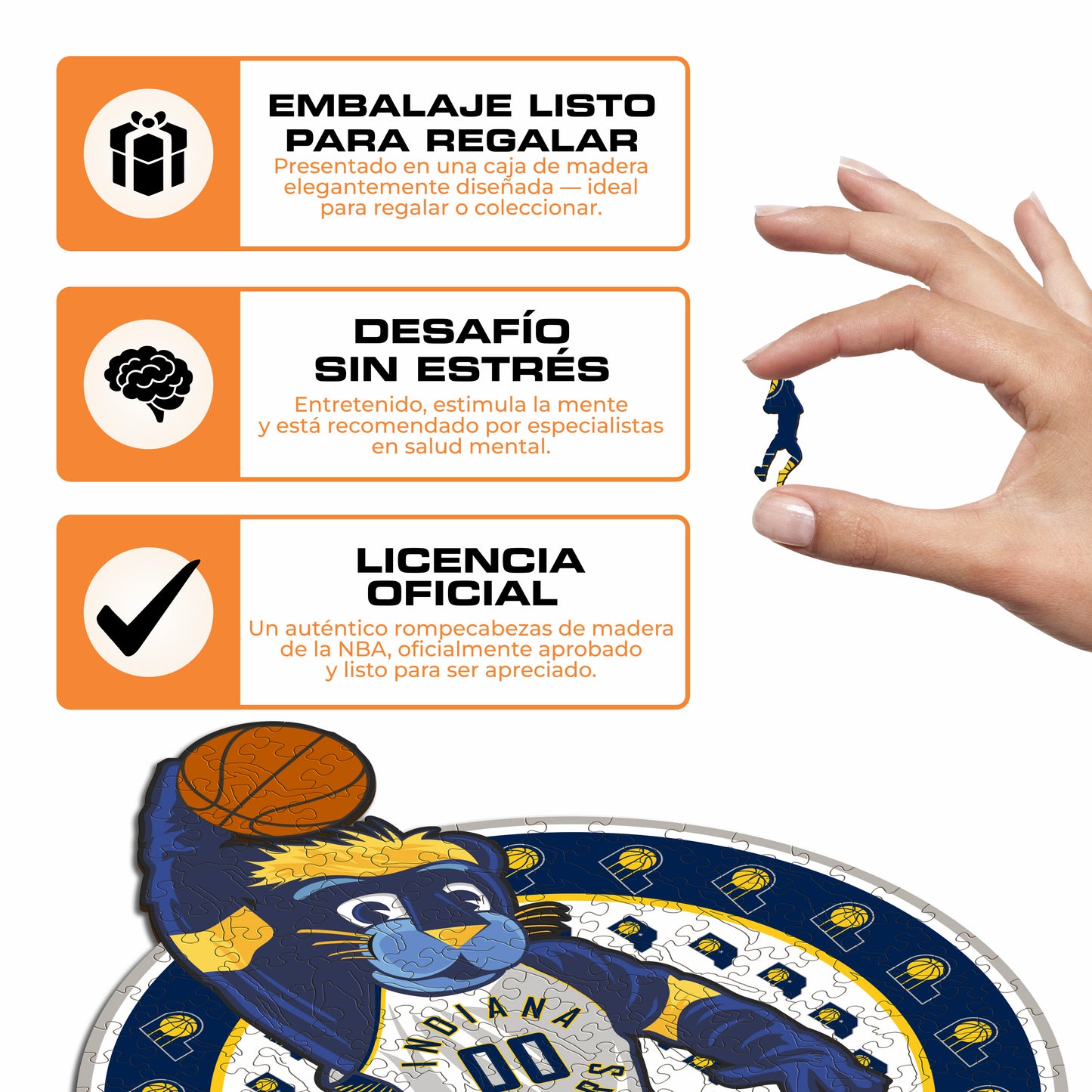 Indiana Pacers™ Mascota Puzle de Madera