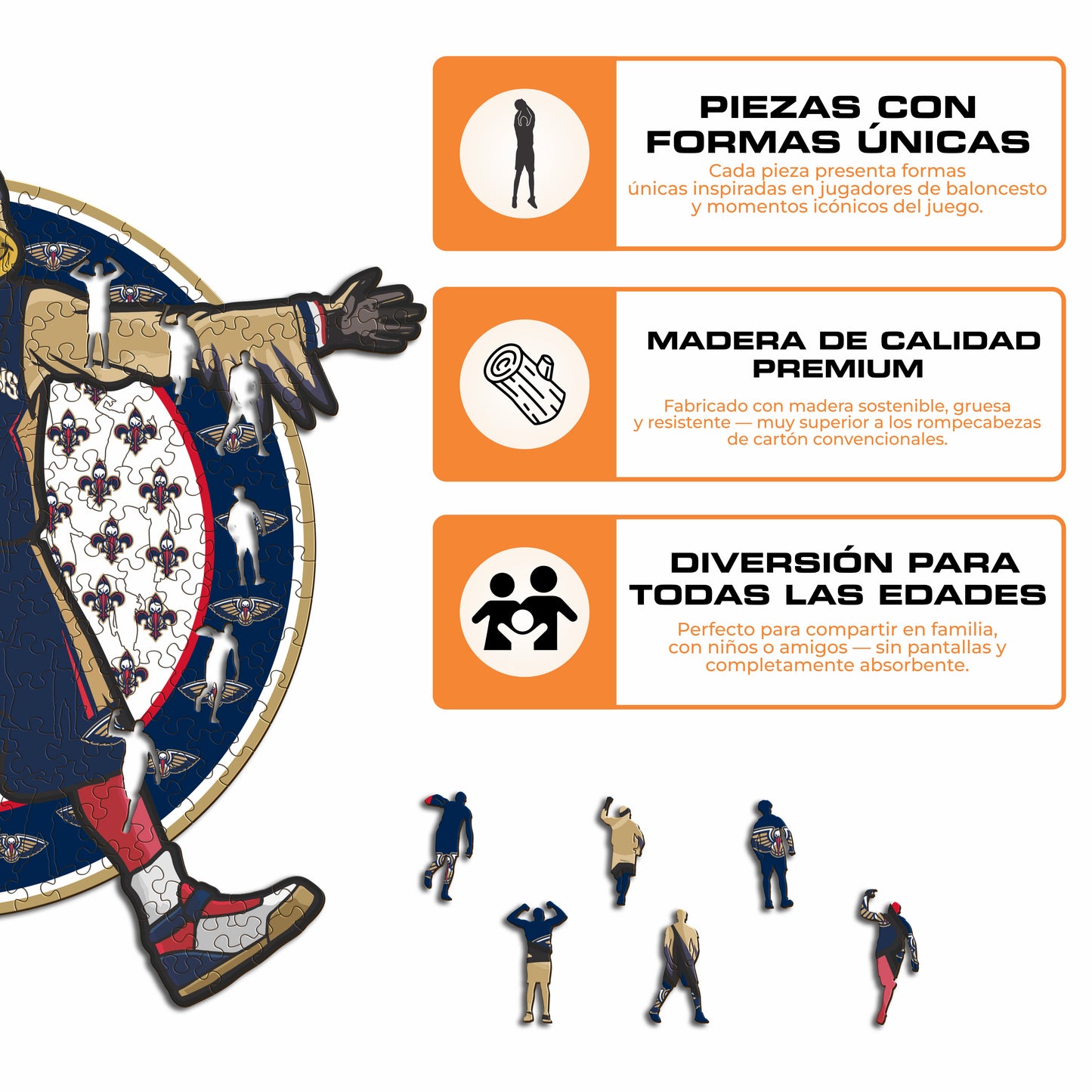 New Orleans Pelicans™ Mascota Puzle de Madera