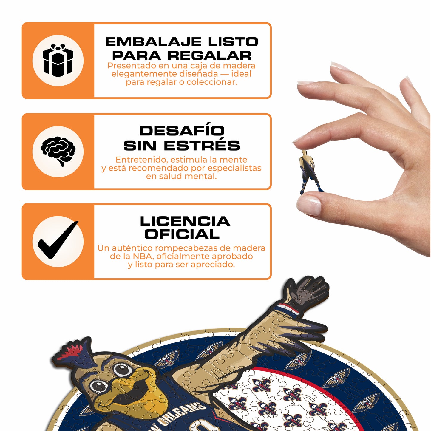 New Orleans Pelicans™ Mascota Puzle de Madera