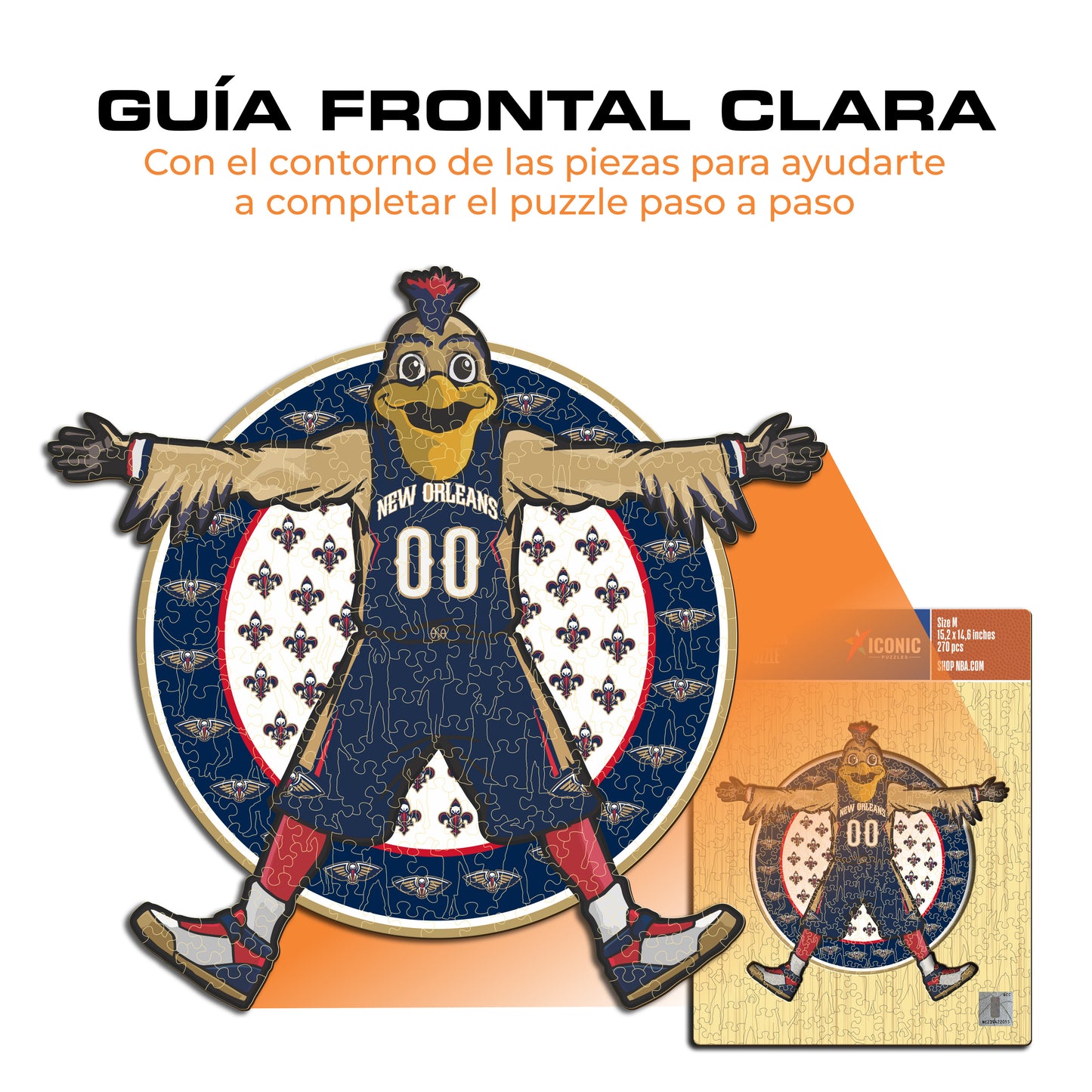 New Orleans Pelicans™ Mascota Puzle de Madera