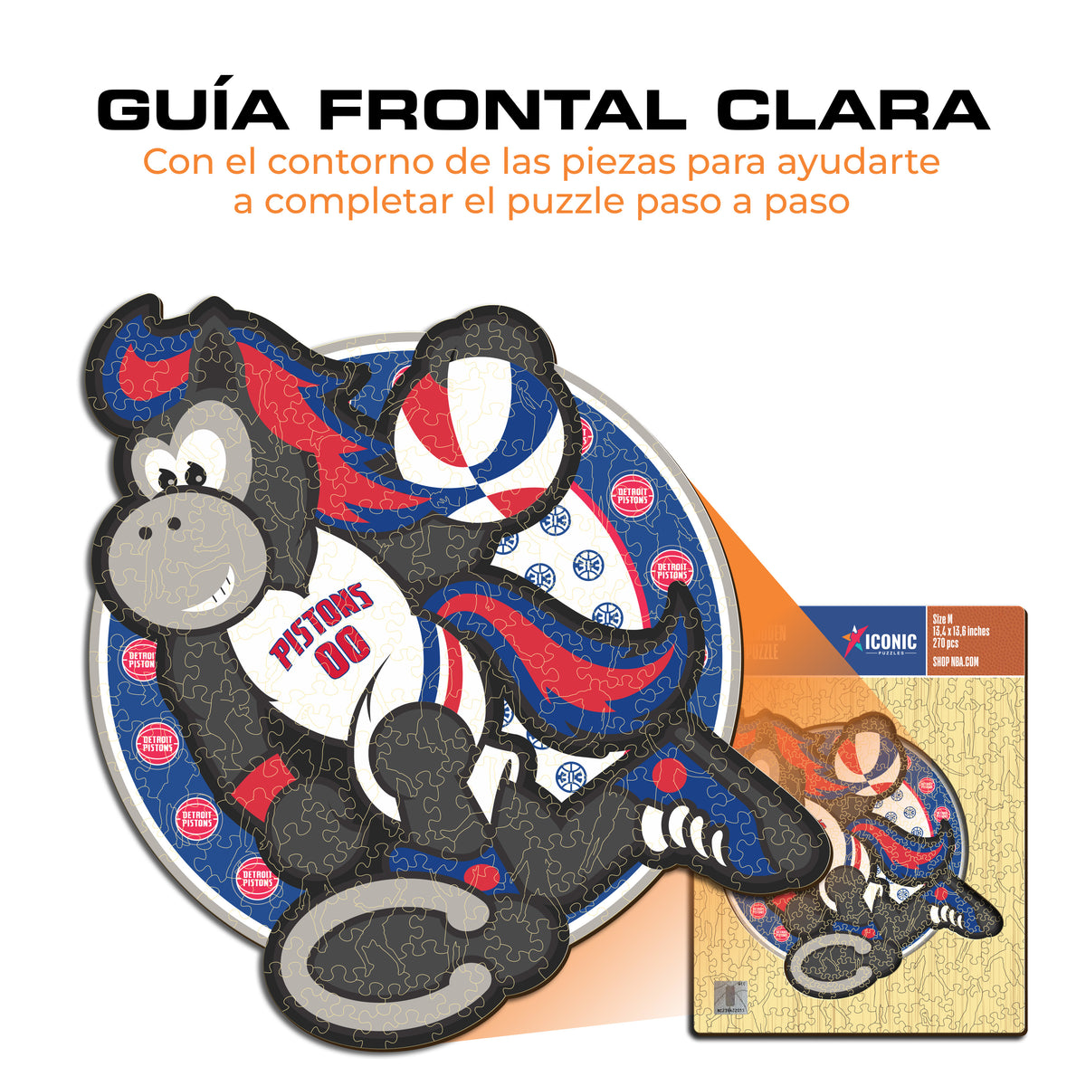 Detroit Pistons™ Mascota Puzle de Madera