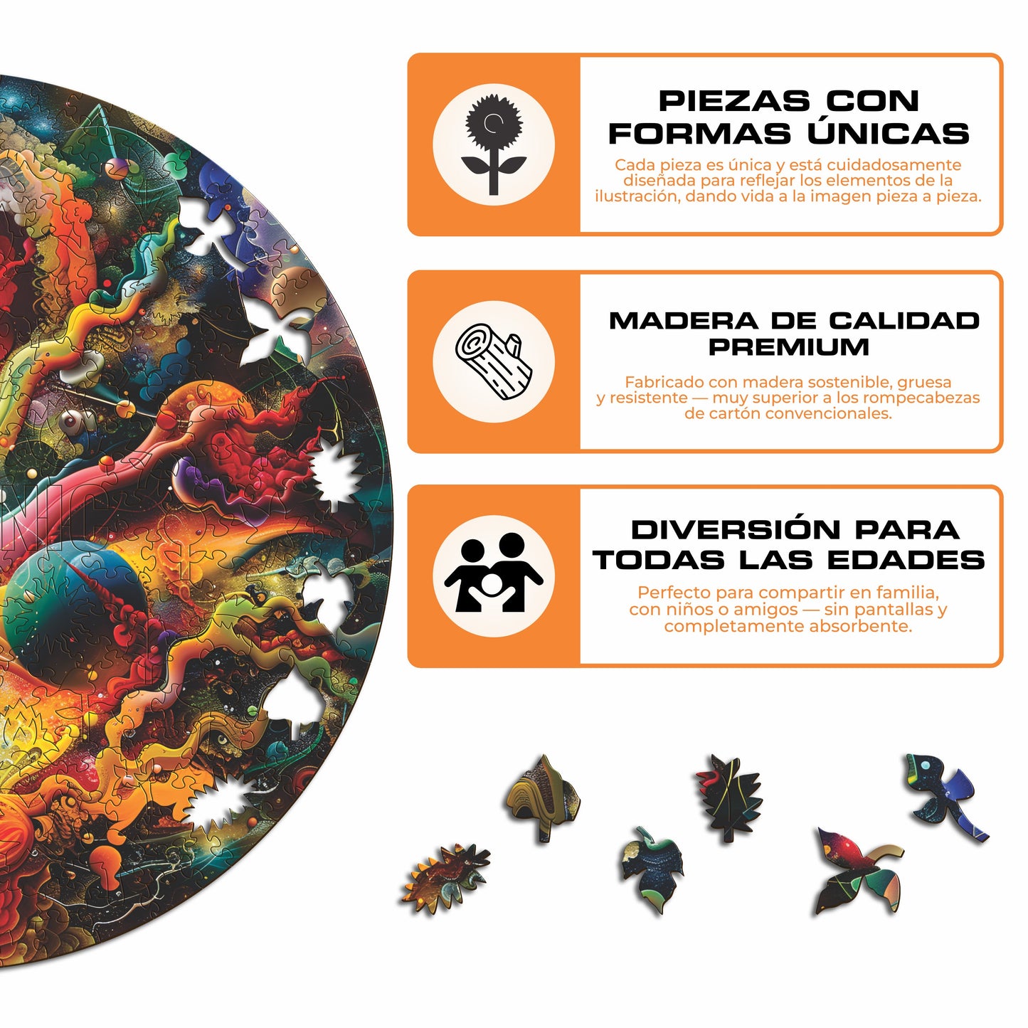 Luna Poderosa - Rompecabezas de Madera