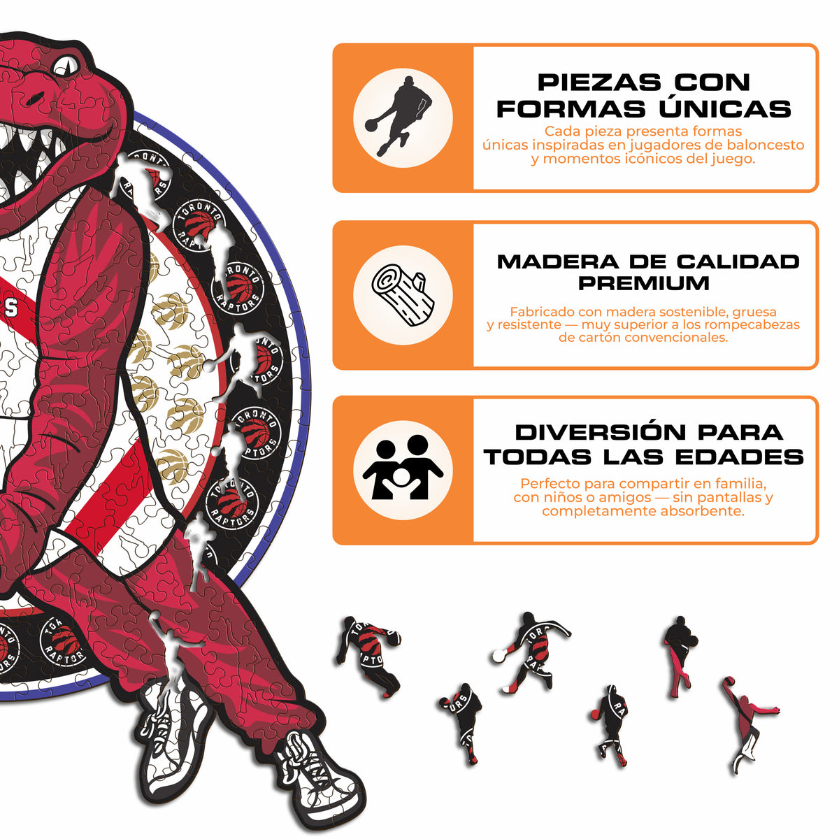 Toronto Raptors™ Mascota Puzle de Madera