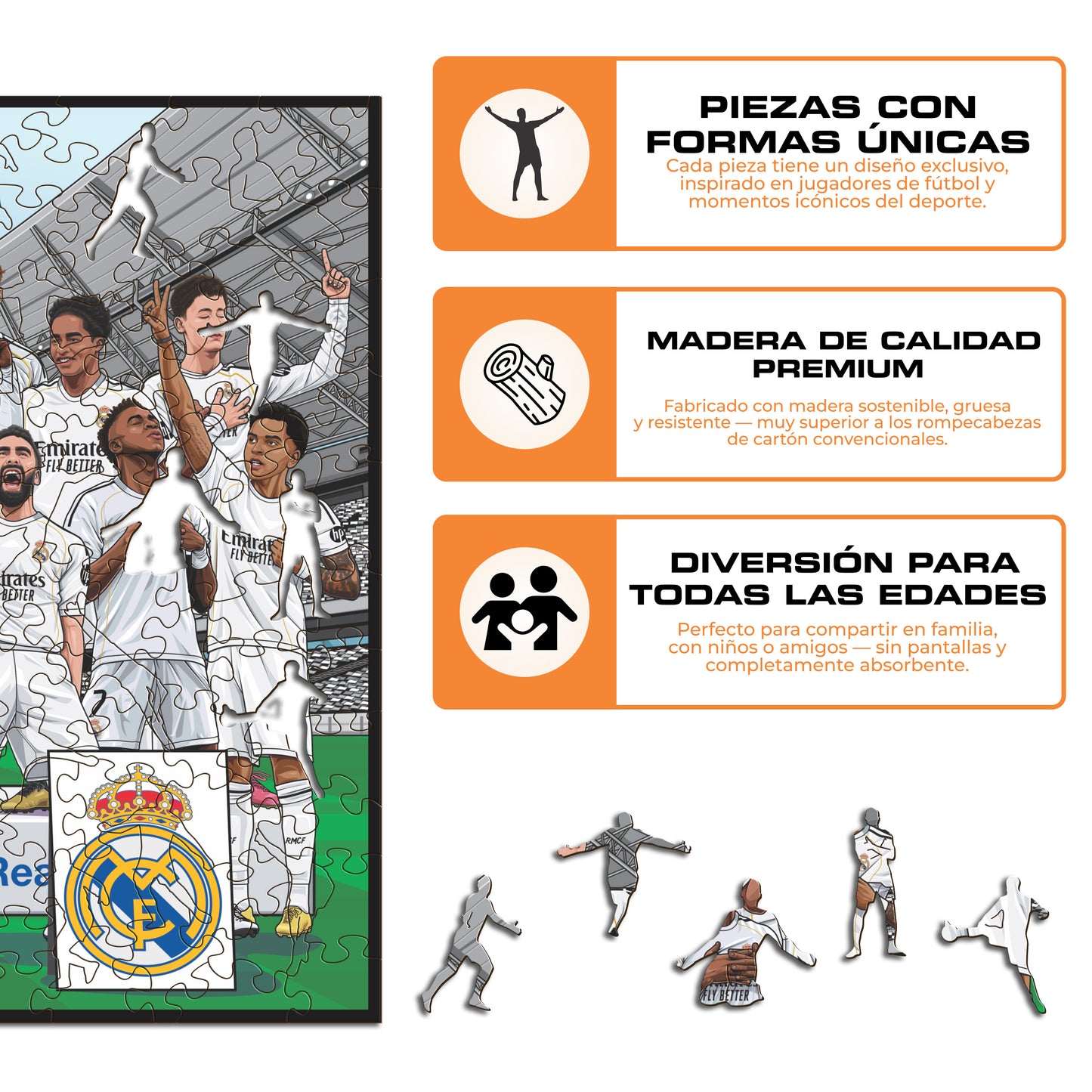 Real Madrid CF® Equipo 25/26 - Puzzle de Madera