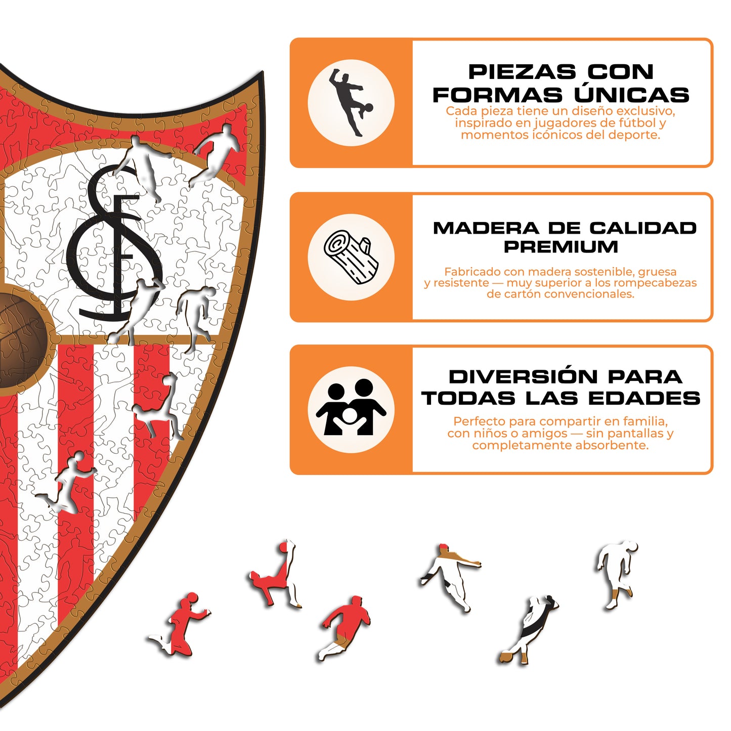 Sevilla FC® Logo - Rompecabezas de Madera