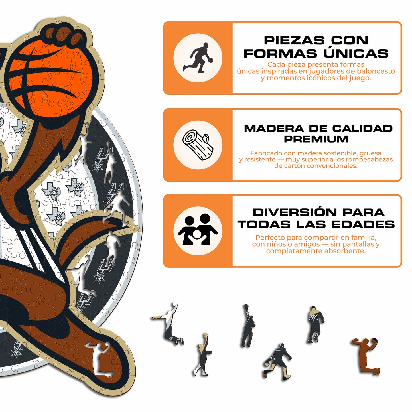 San Antonio Spurs™ Mascota - Puzzle de Madera