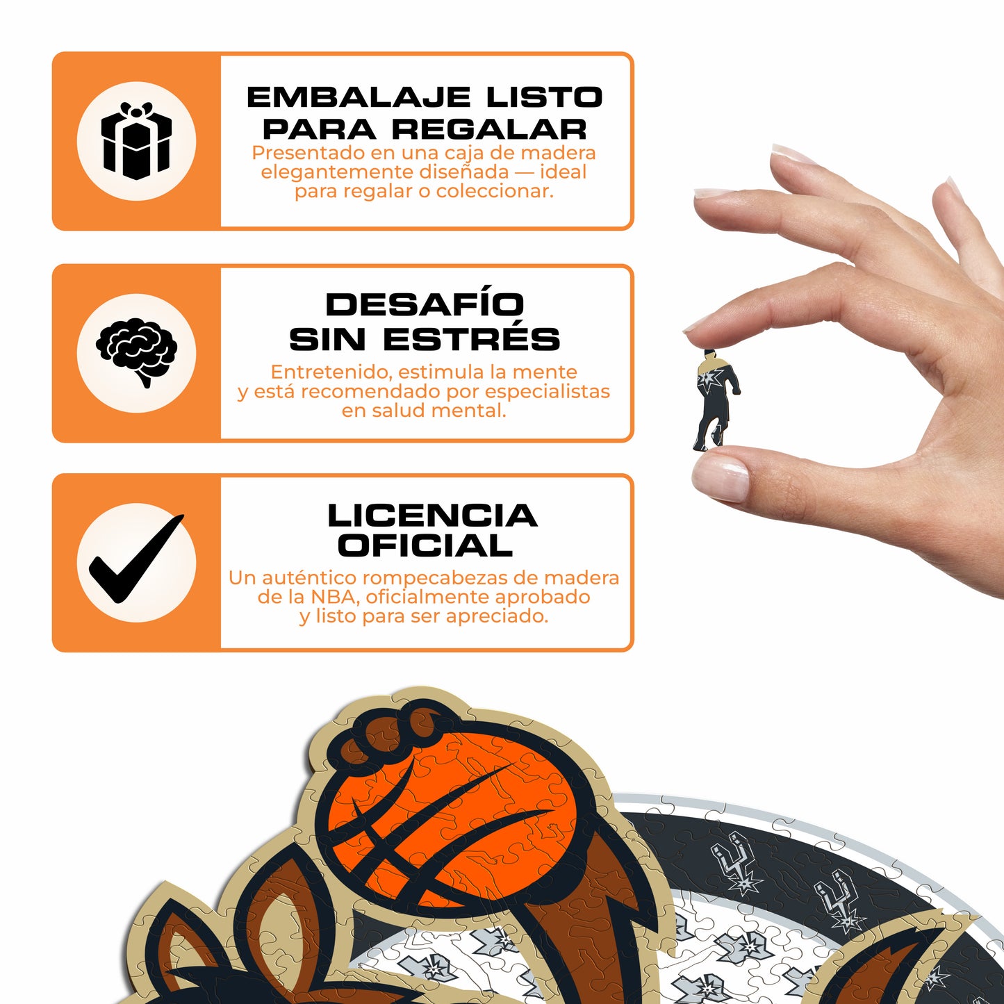 San Antonio Spurs™ Mascota - Puzzle de Madera