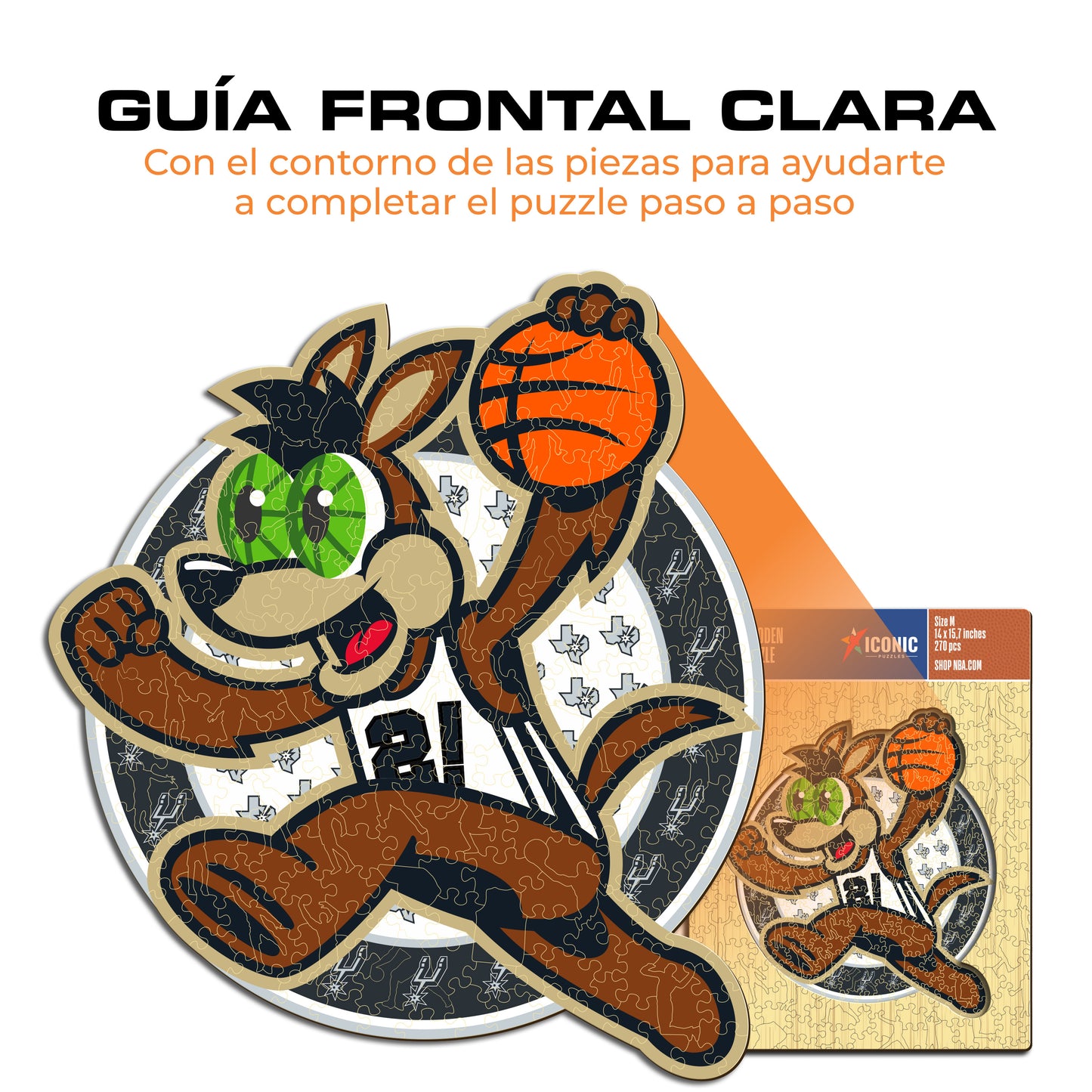 San Antonio Spurs™ Mascota - Puzzle de Madera