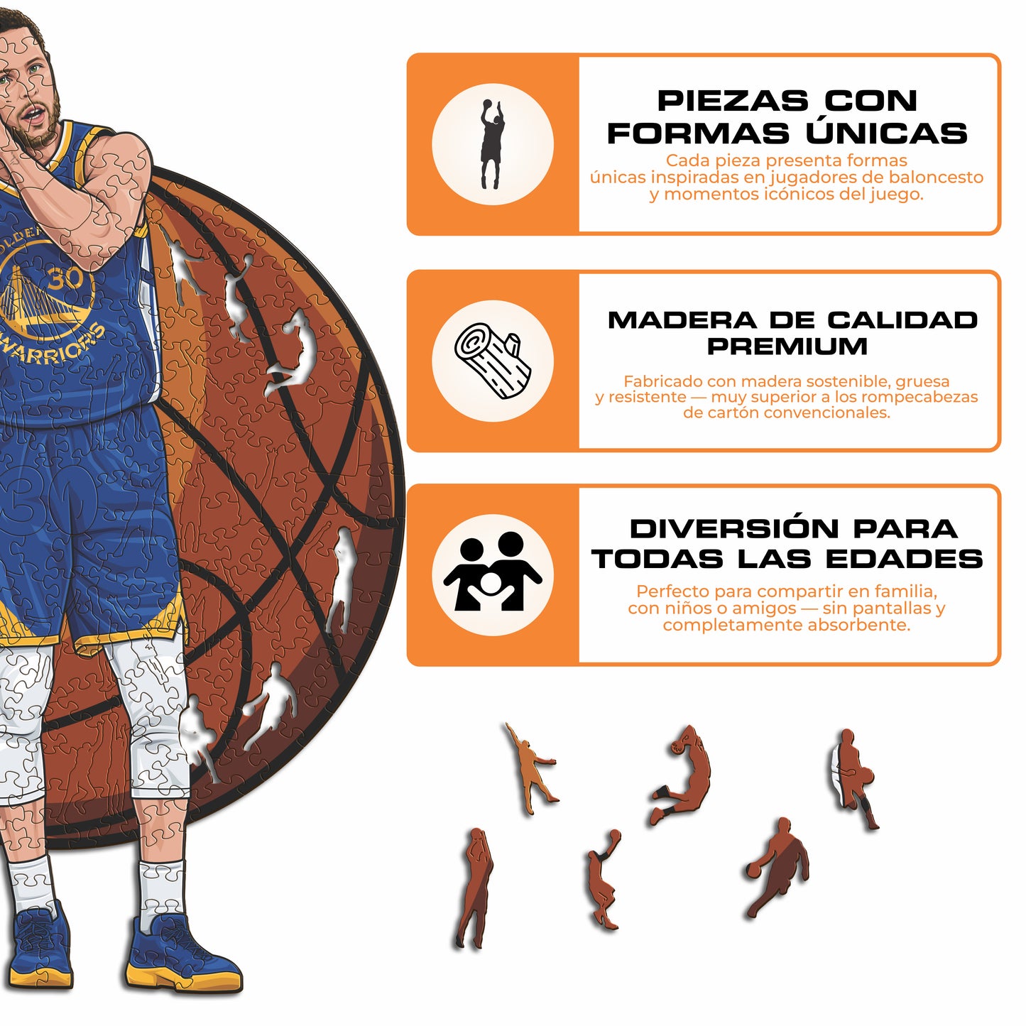 Stephen Curry - Rompecabezas de Madera