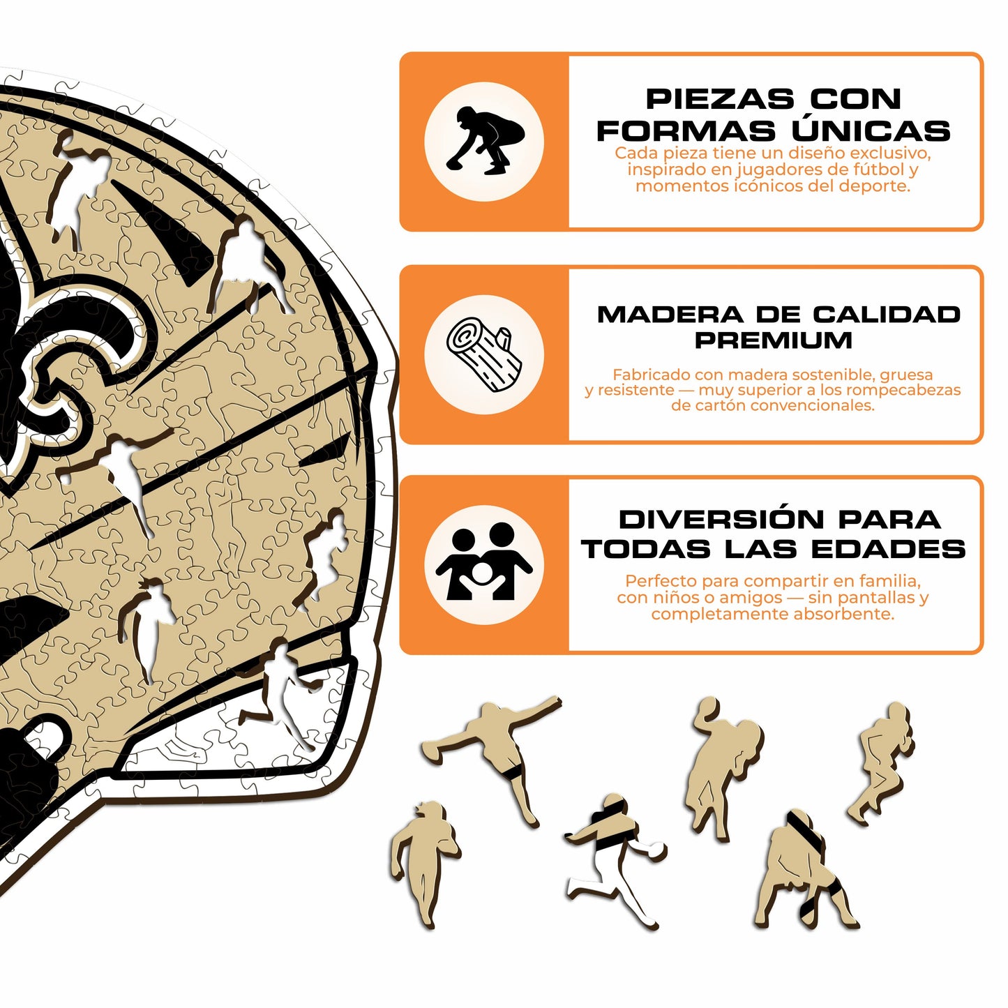 New Orleans Saints™ Casco - Rompecabezas de Madera