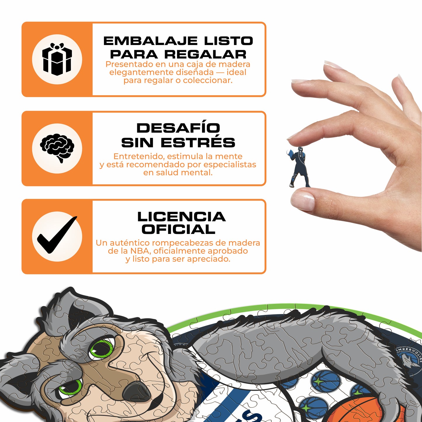 Minnesota Timberwolves™ Mascota - Puzzle de Madera