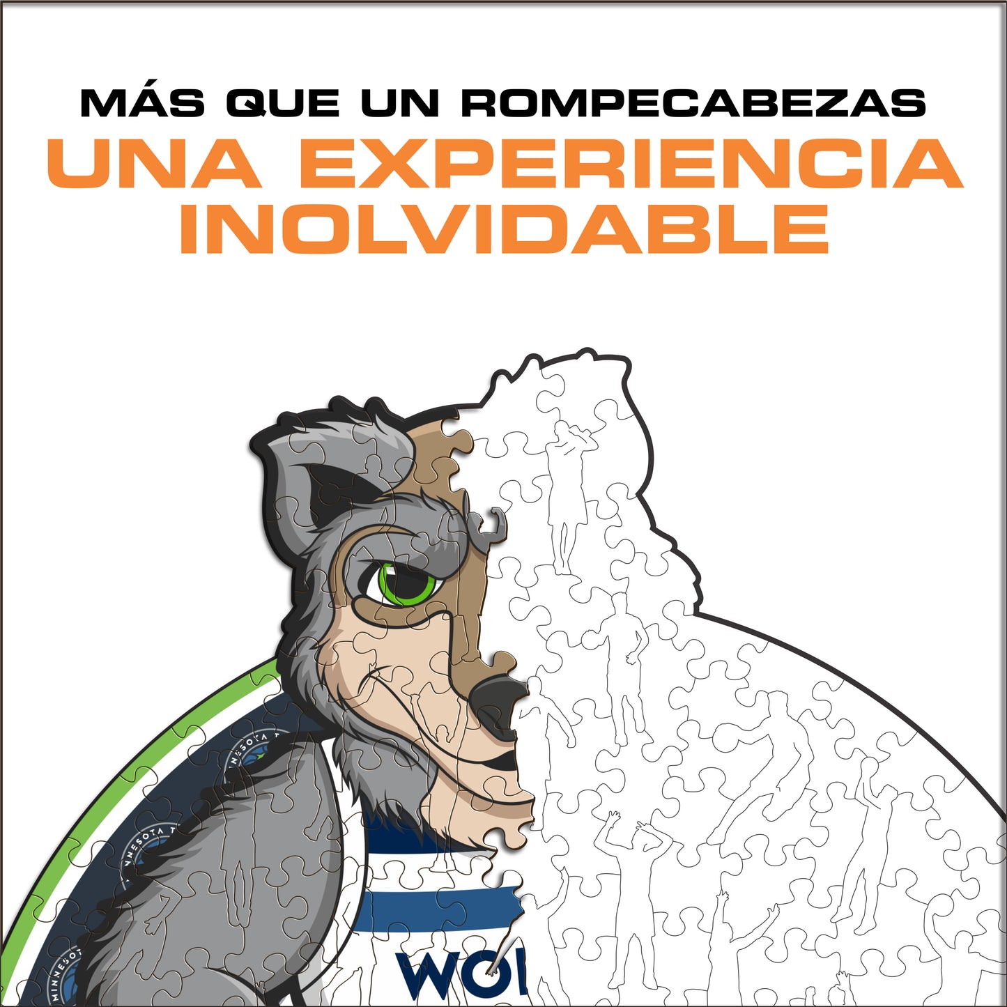 Minnesota Timberwolves™ Mascota - Puzzle de Madera