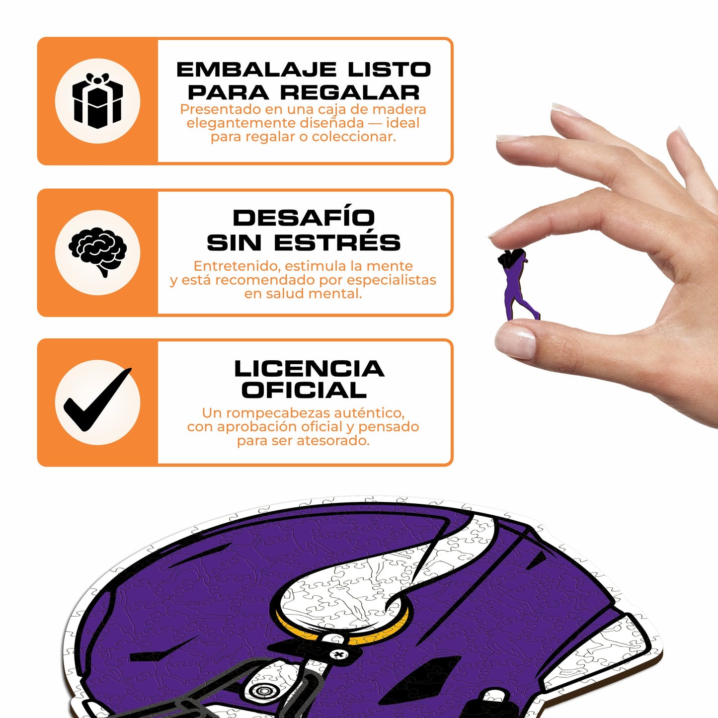 Minnesota Vikings™ Casco - Rompecabezas de Madera