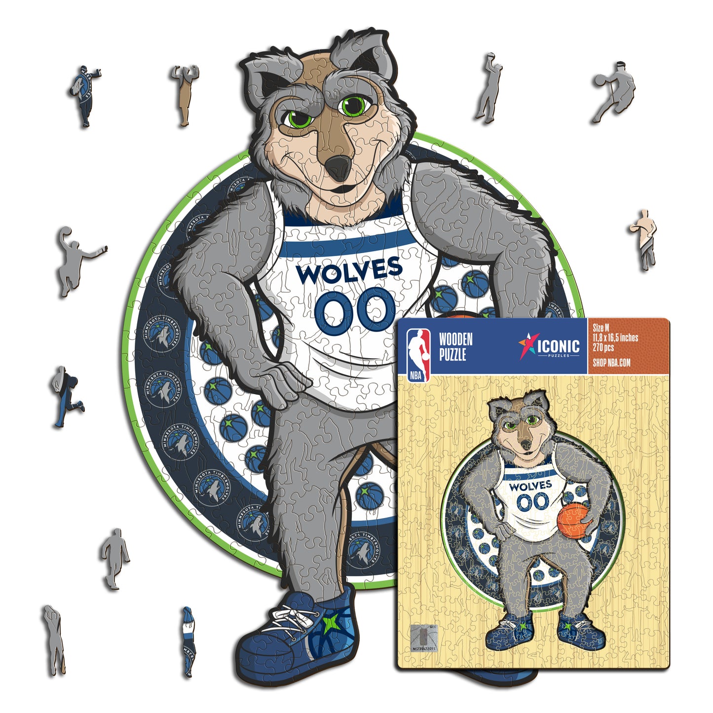 Minnesota Timberwolves™ Mascota - Puzzle de Madera