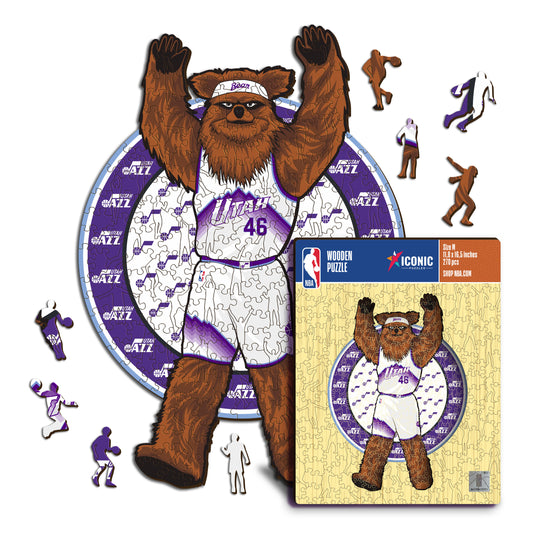 Utah Jazz™ Mascota Puzle de Madera
