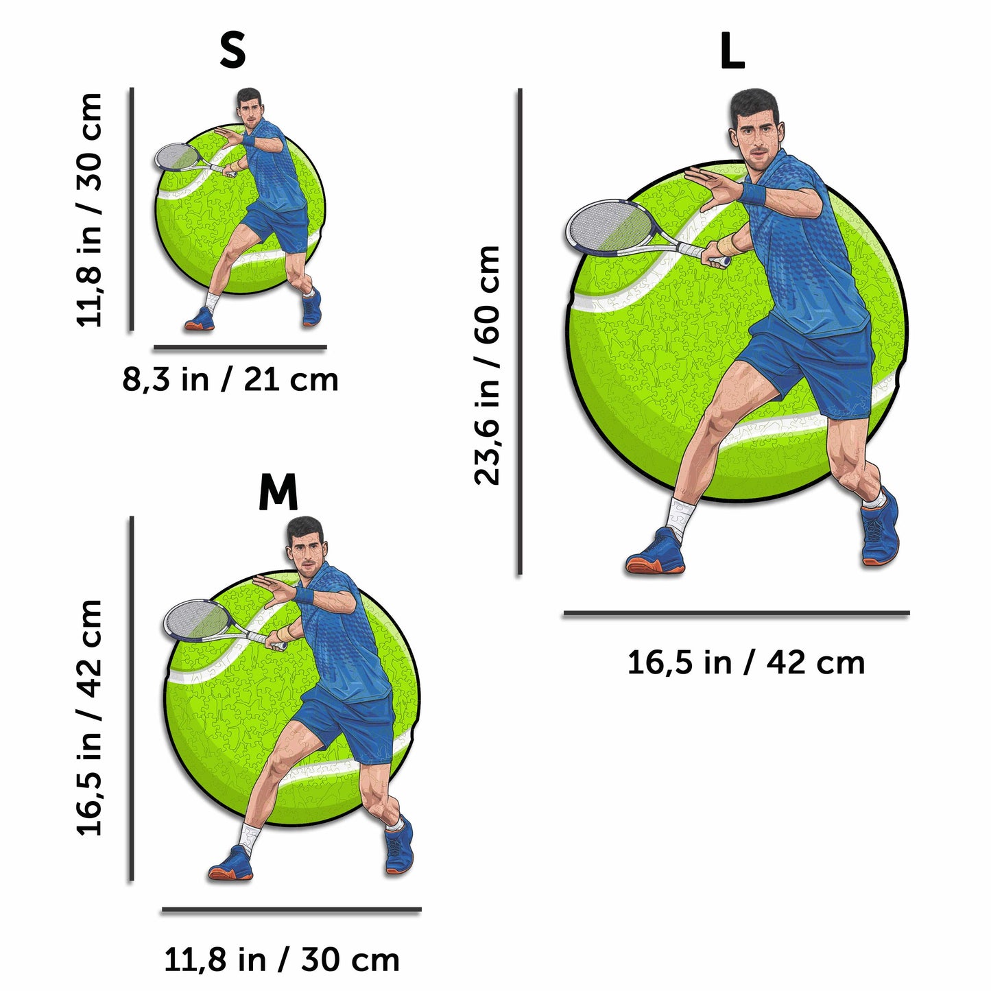 Novak Djokovic - Rompecabezas de Madera