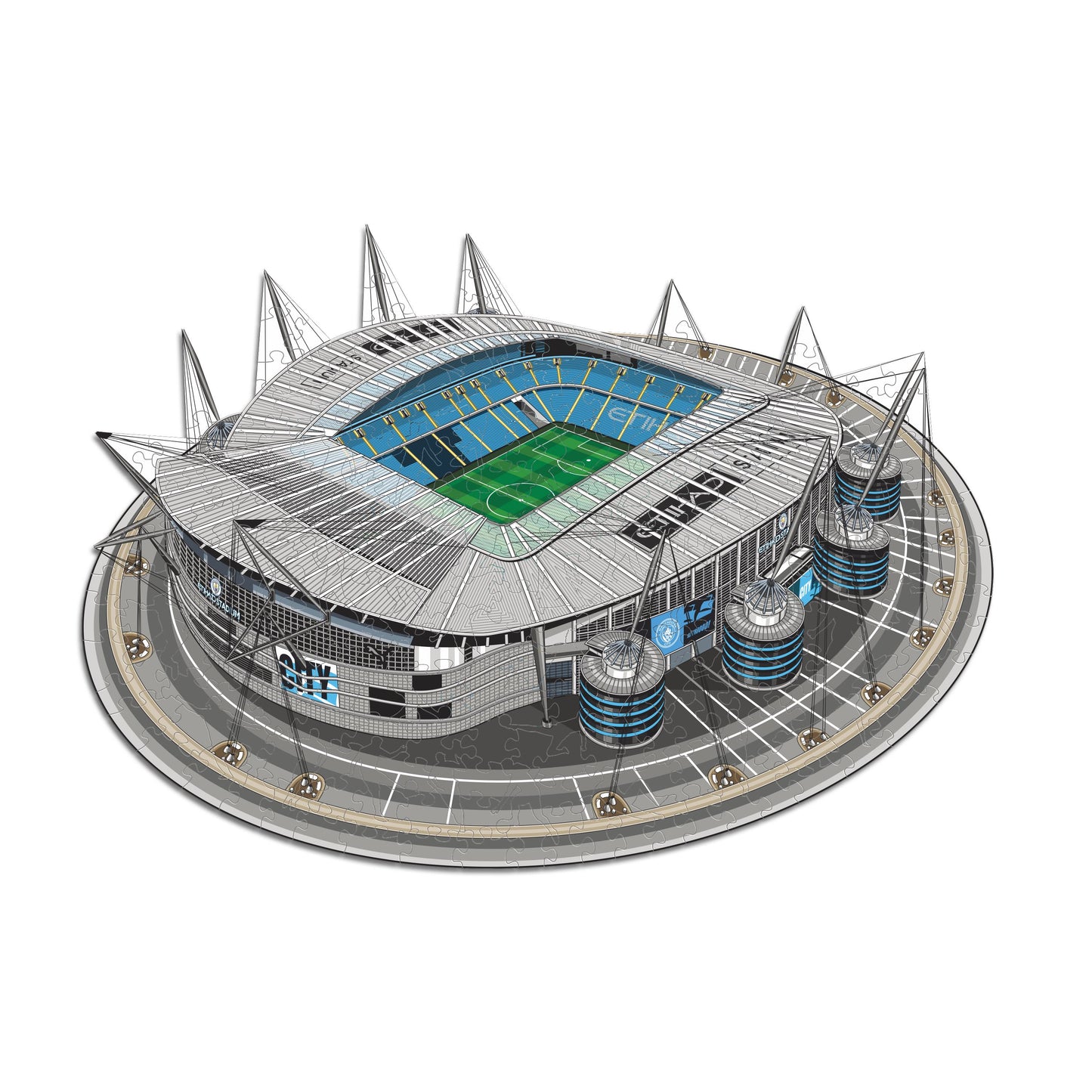 Man City FC® Etihad Stadium - Rompecabezas de Madera