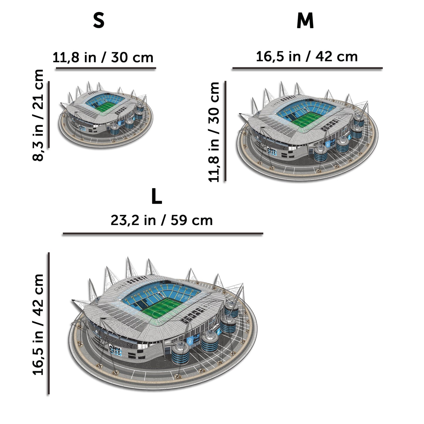 Man City FC® Etihad Stadium - Rompecabezas de Madera