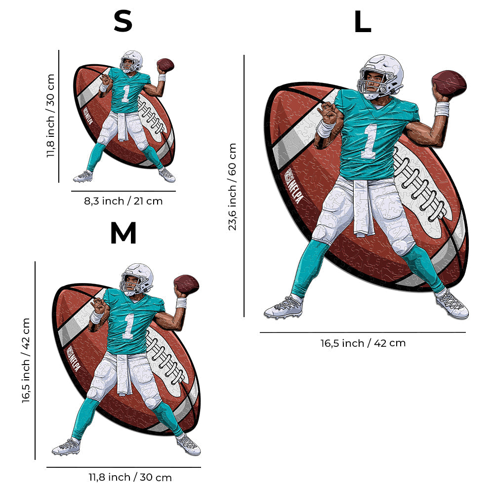 Tua Tagovailoa - Rompecabezas de Madera