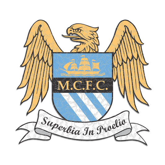 Manchester City FC® Retro Logo - Rompecabezas de Madera