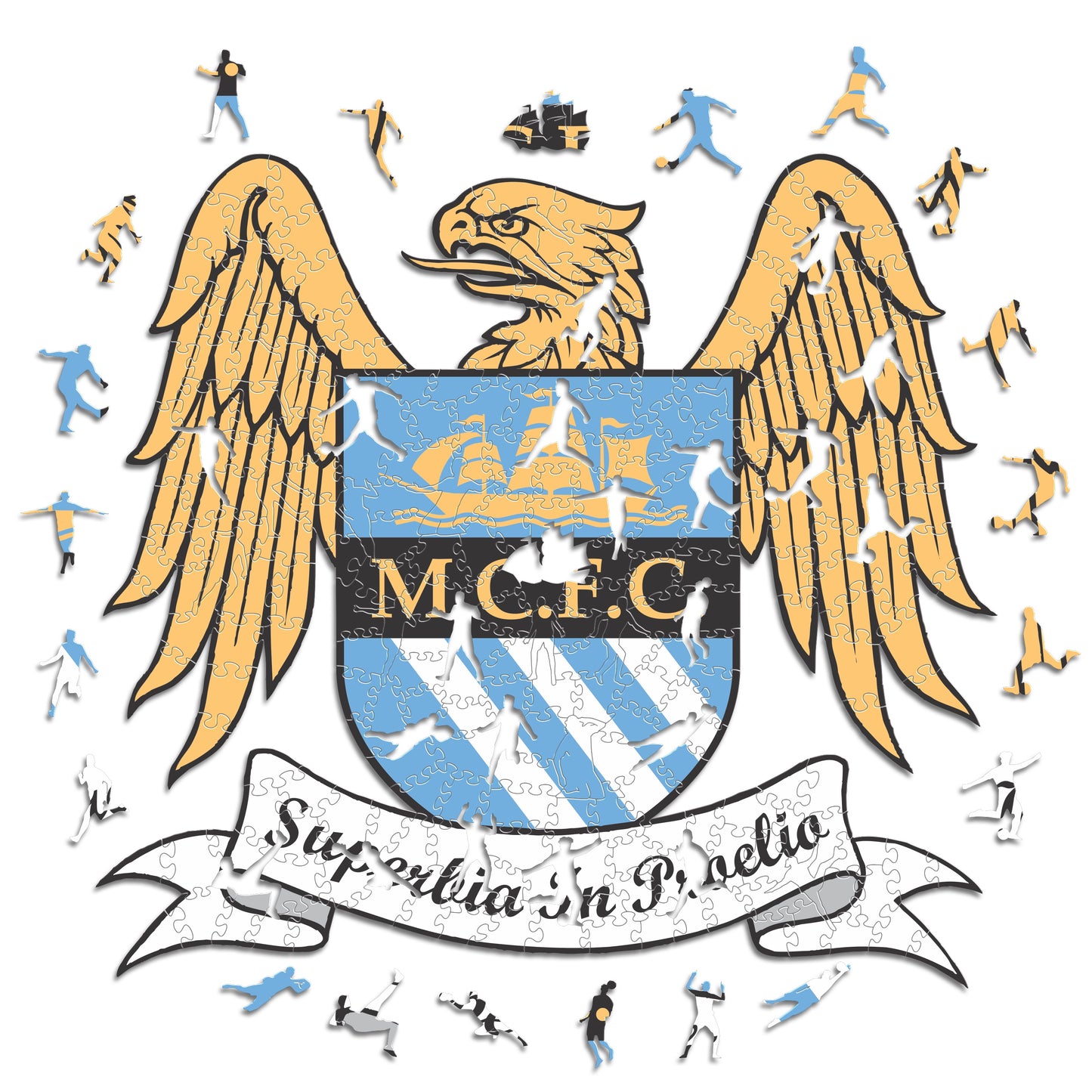 Manchester City FC® Retro Logo - Rompecabezas de Madera