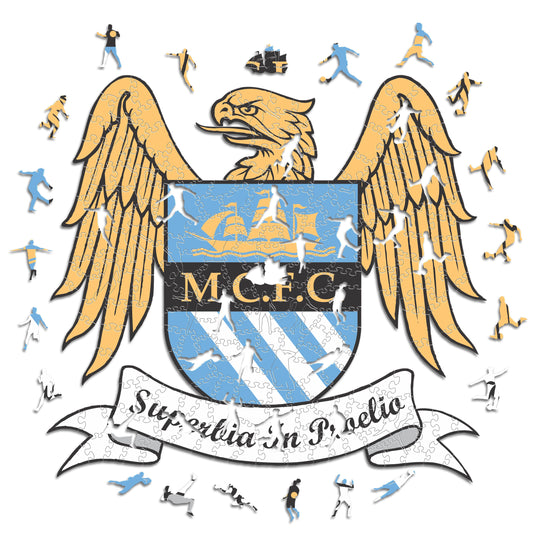 Manchester City FC® Retro Logo - Rompecabezas de Madera