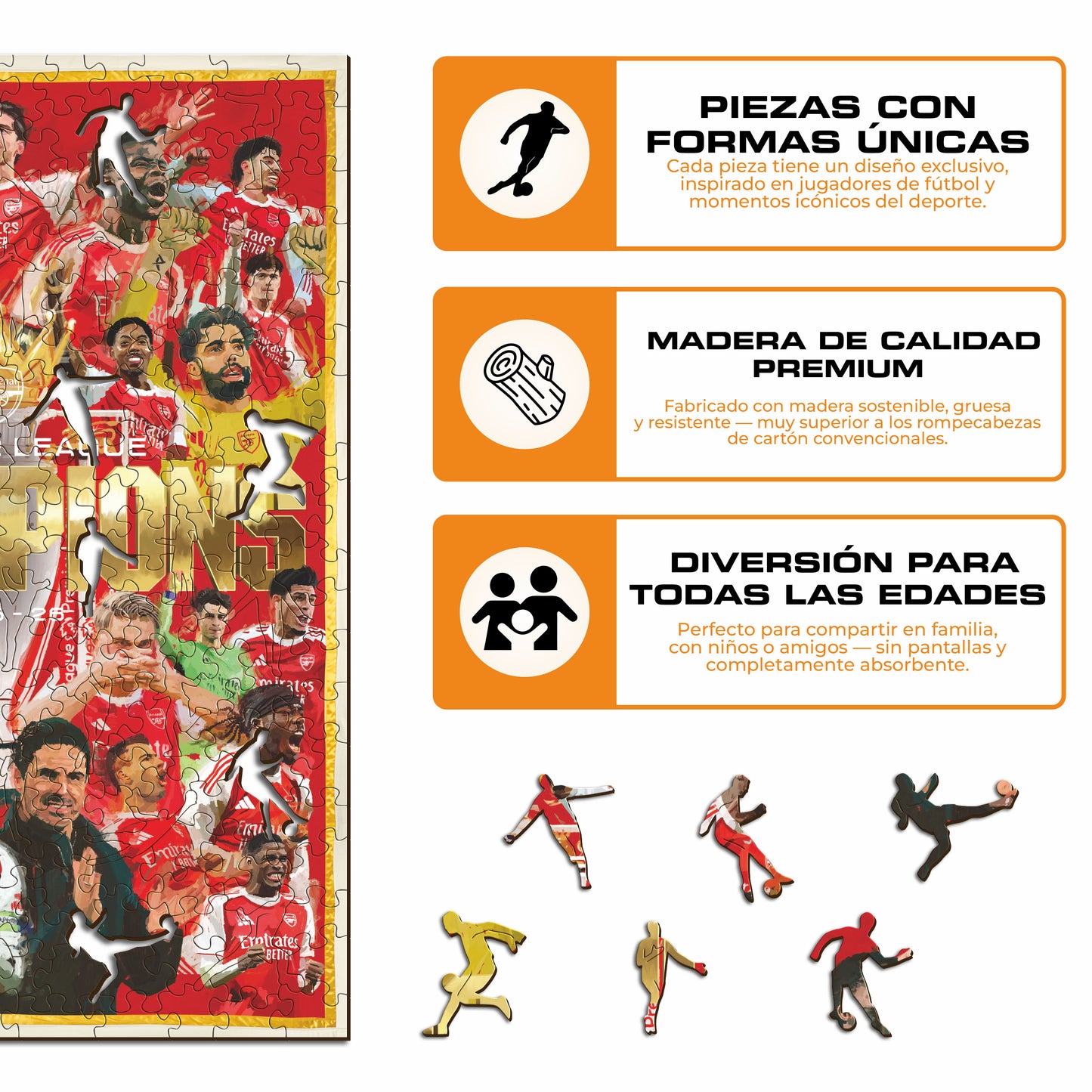 Arsenal FC® Premier League Champions 25/26 - Puzzle de Madera
