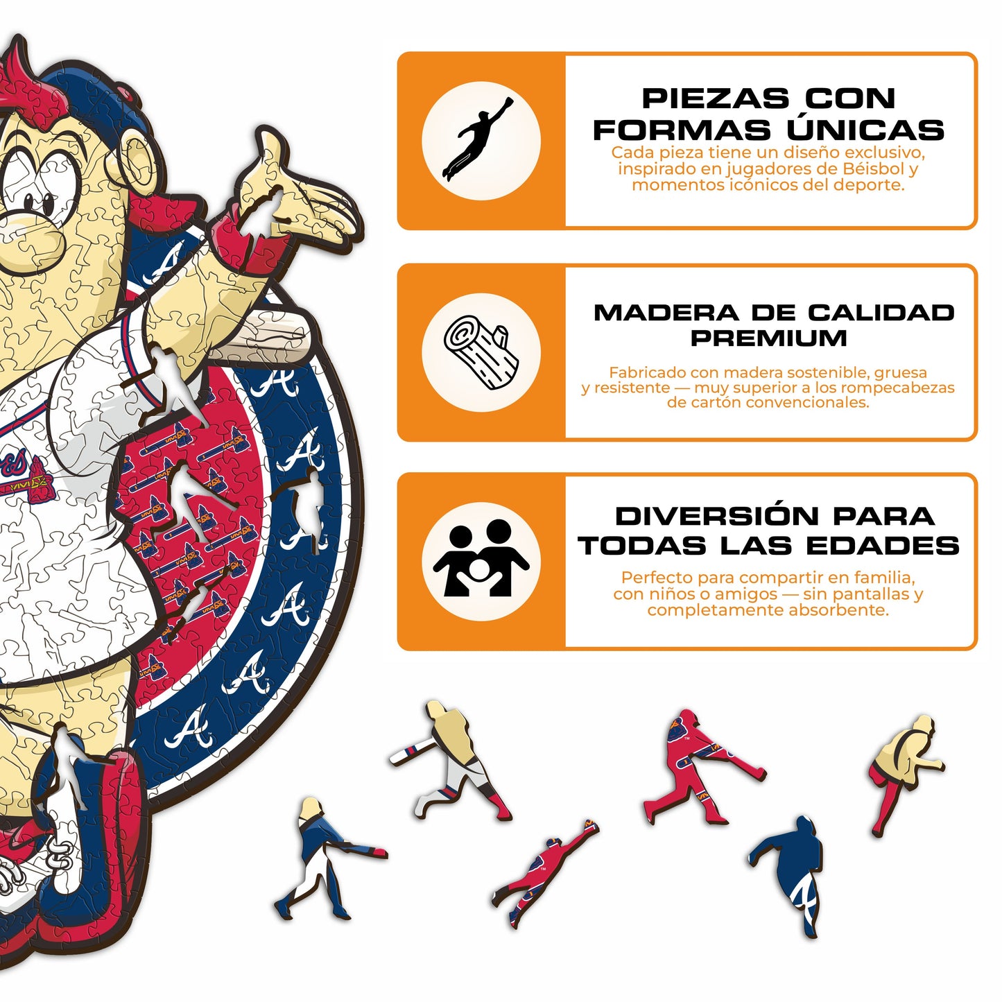 Atlanta Braves™ Mascota - Rompecabezas de Madera